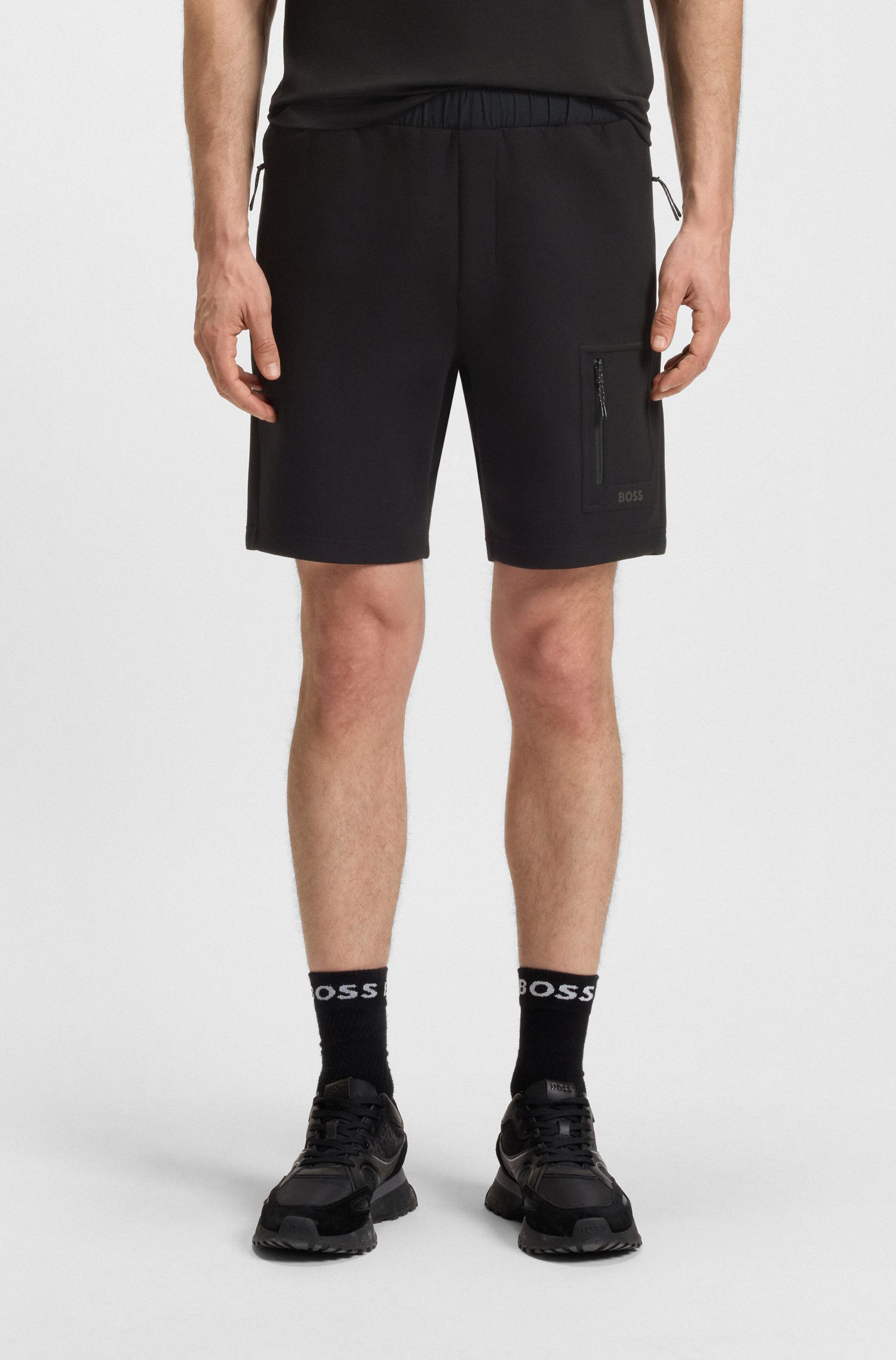 【BOSS博斯】反光细节运动款常规版型短裤