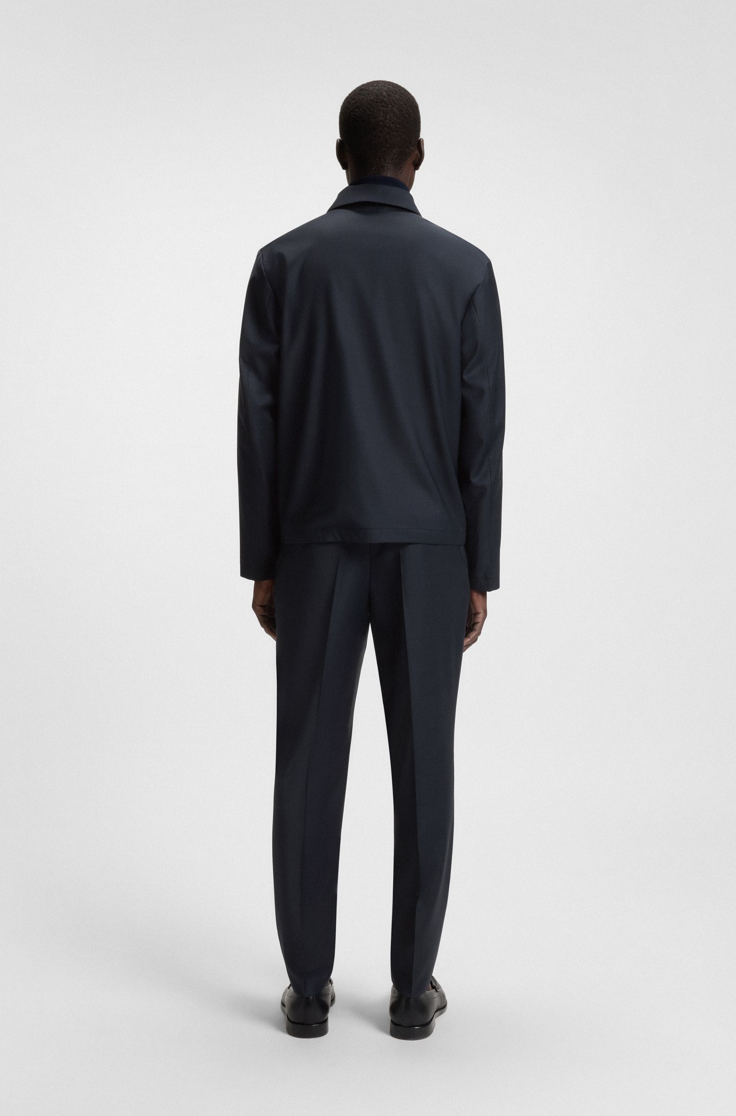 【BOSS博斯】羊毛混纺修身两件套西装