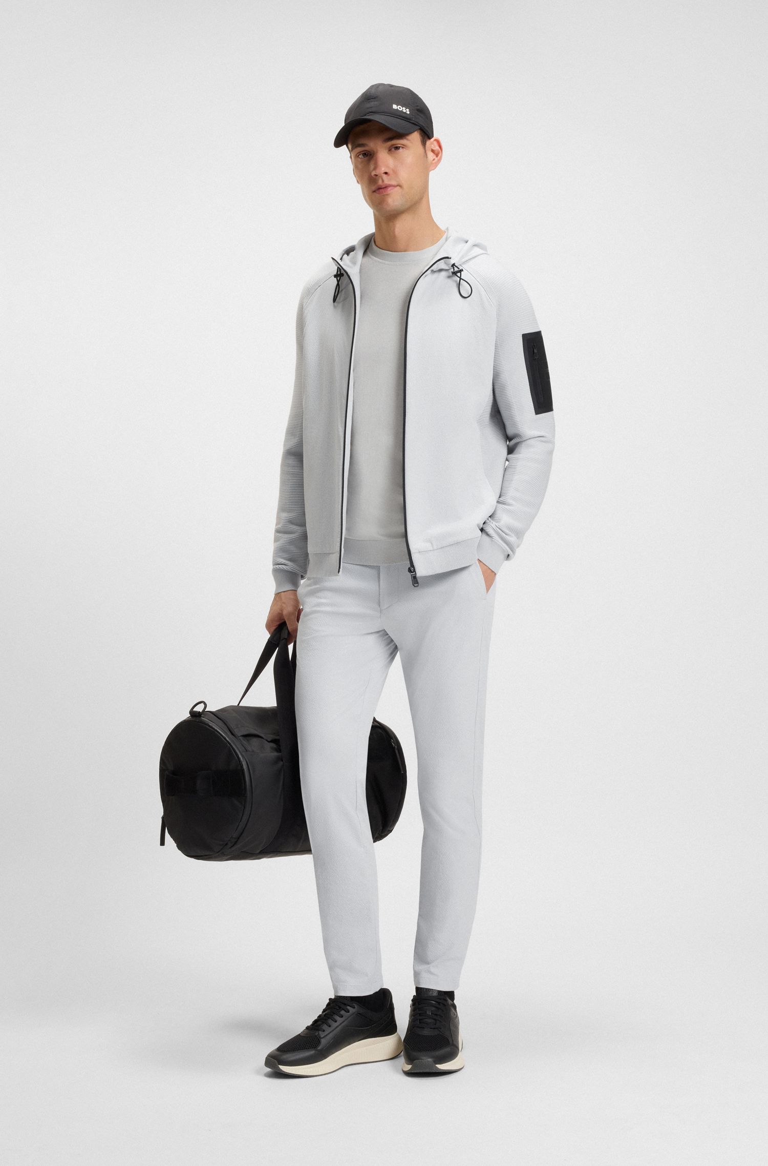 【BOSS博斯】弹力泡泡纱面料修身版休闲裤