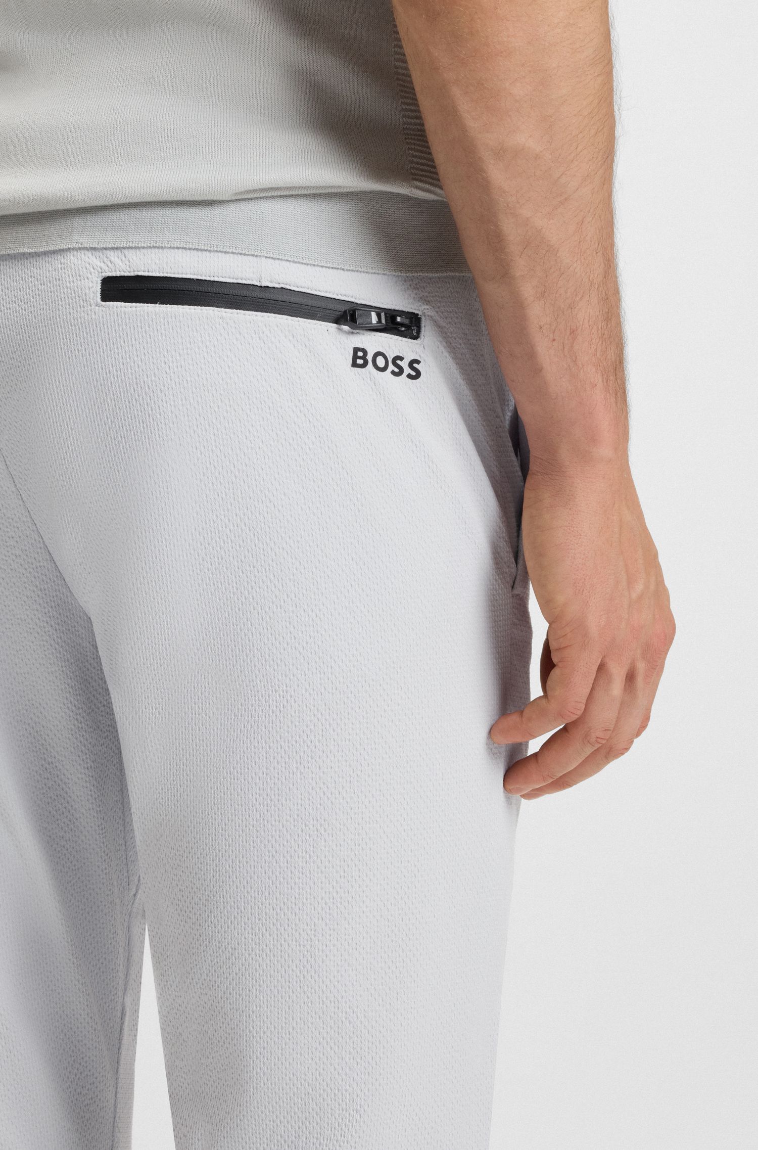 【BOSS博斯】弹力泡泡纱面料修身版休闲裤