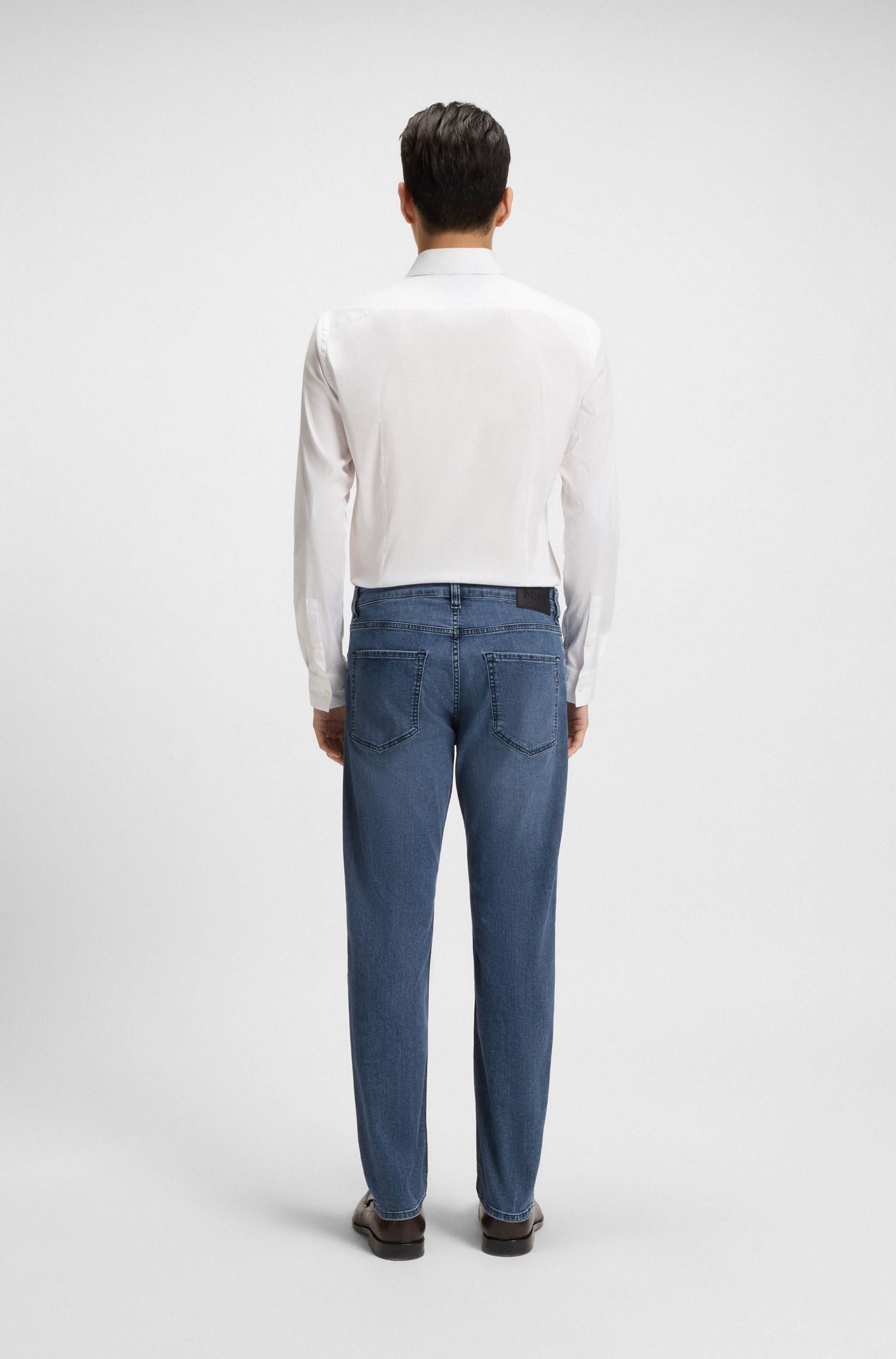 【BOSS博斯】Maine 蓝色弹力牛仔布常规版牛仔裤