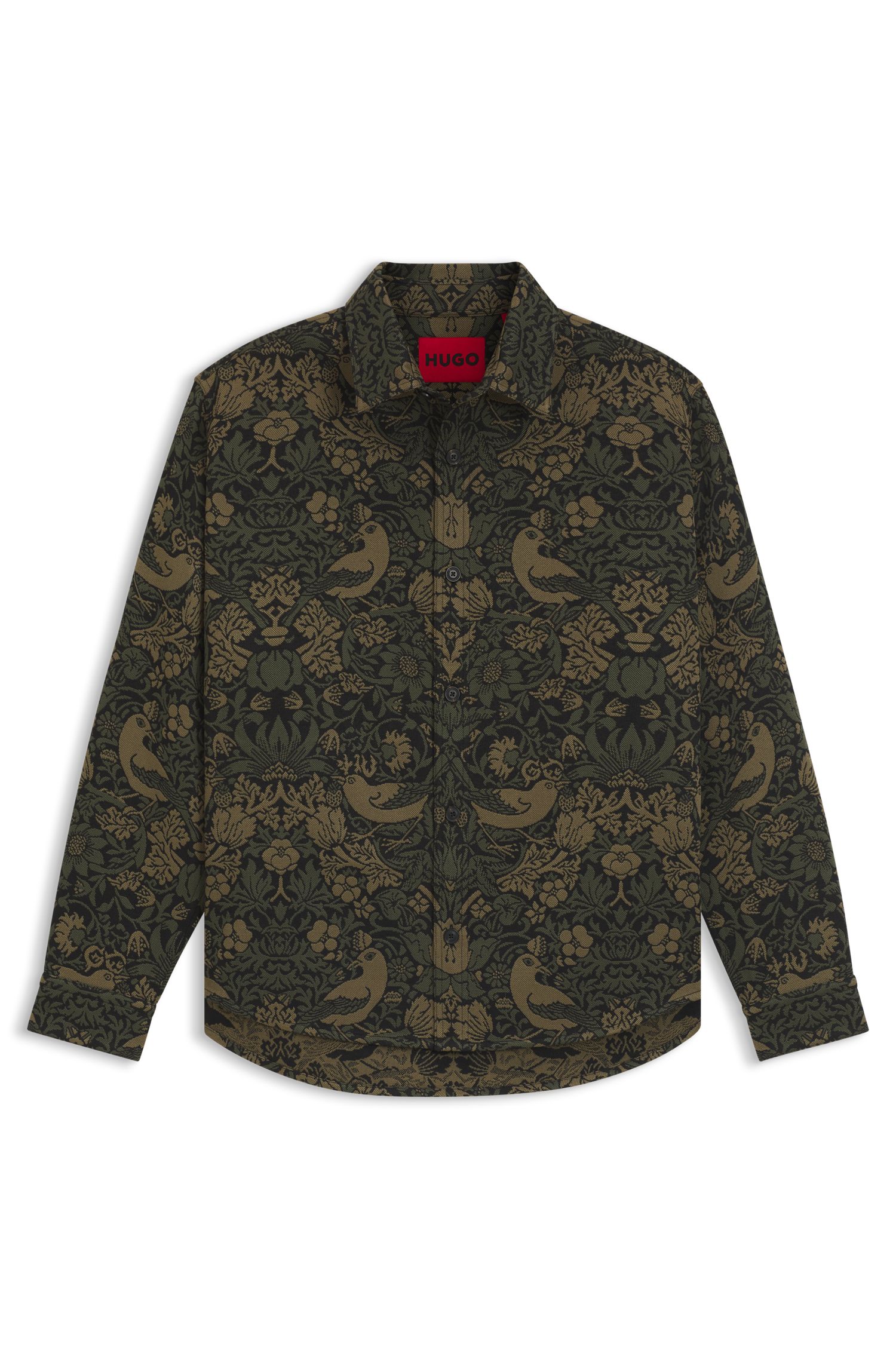 【HUGO雨果】织锦提花宽松版型衬衫