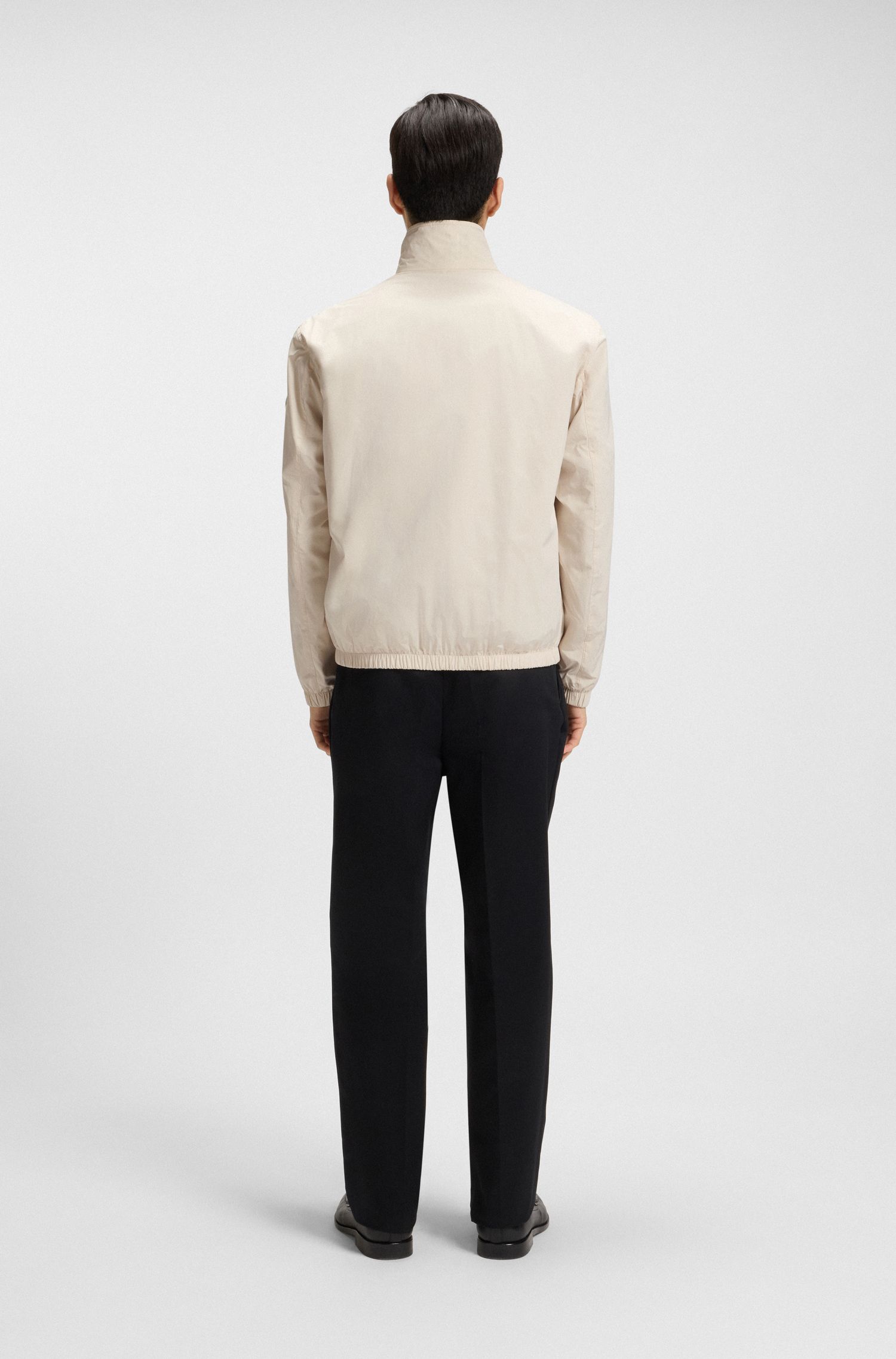 【BOSS博斯】格纹图案装饰饰面双面夹克