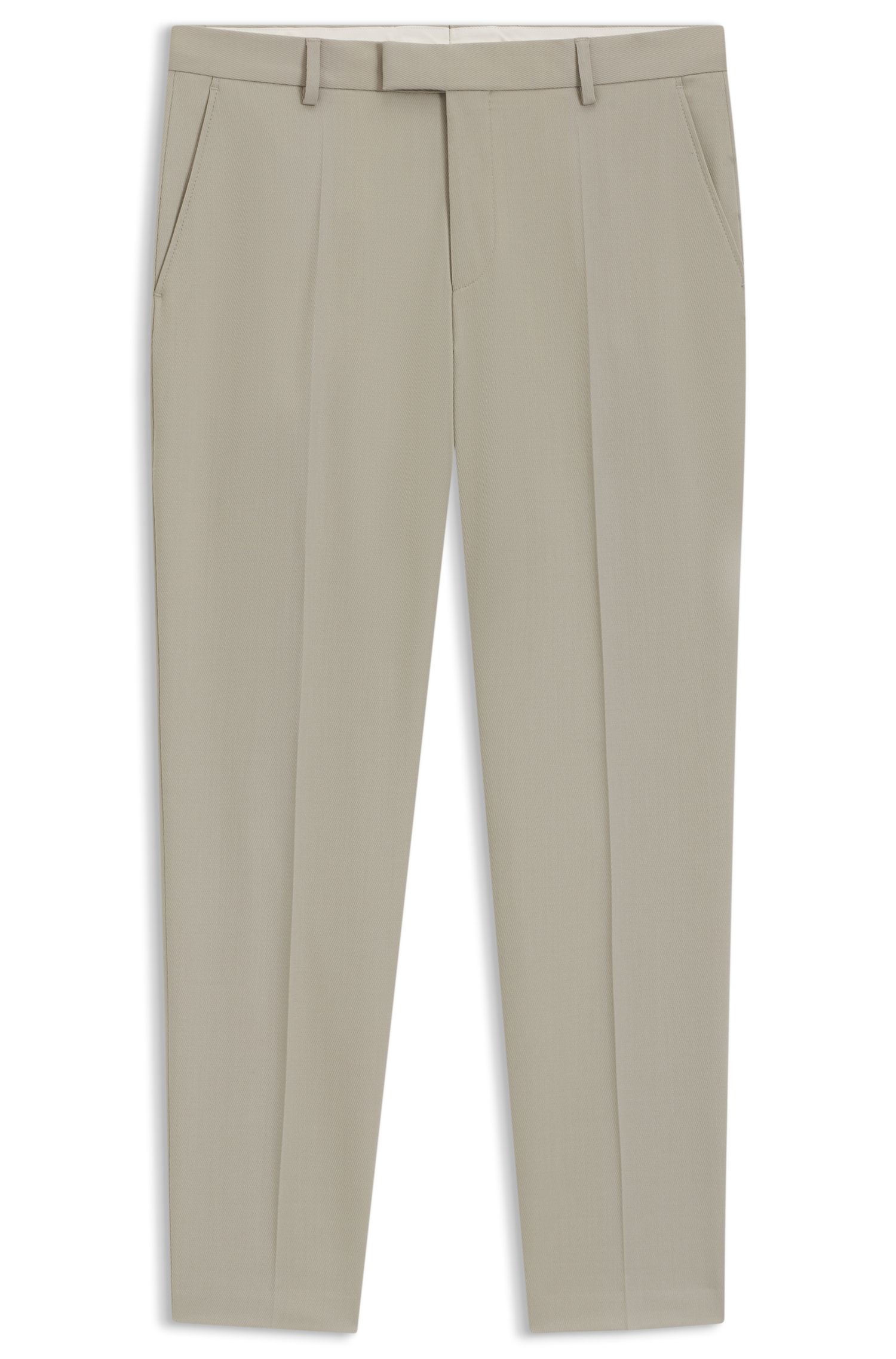 【BOSS博斯】羊毛混纺锥形版型长裤