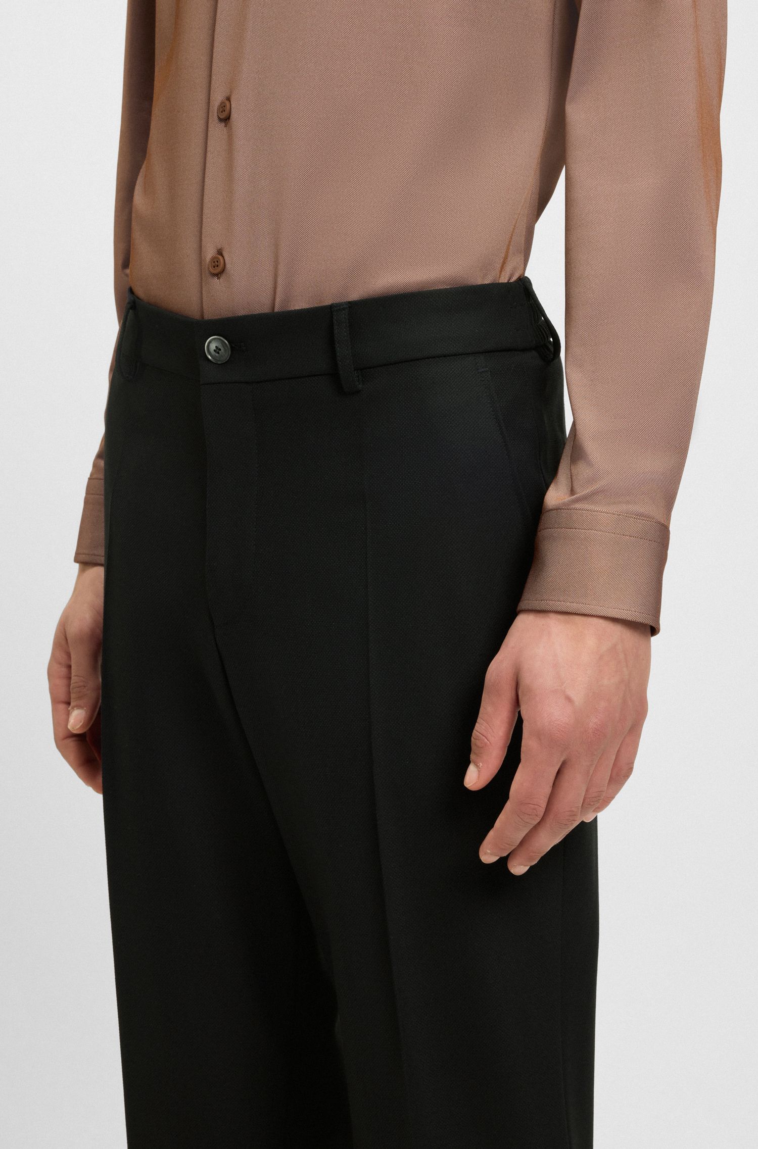 【BOSS博斯】机洗弹性面料锥形剪裁长裤