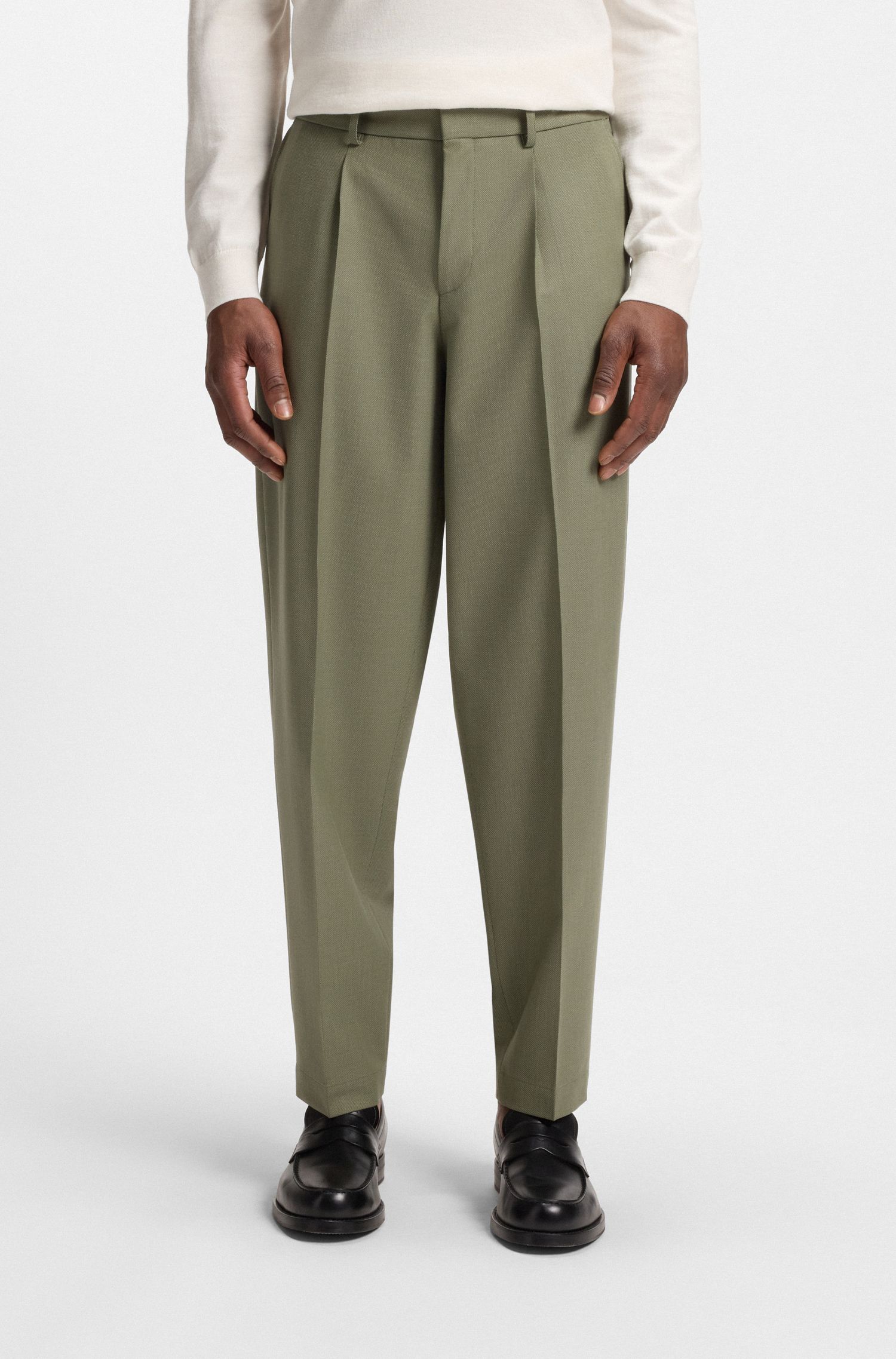 【BOSS博斯】机洗弹性面料宽松长裤