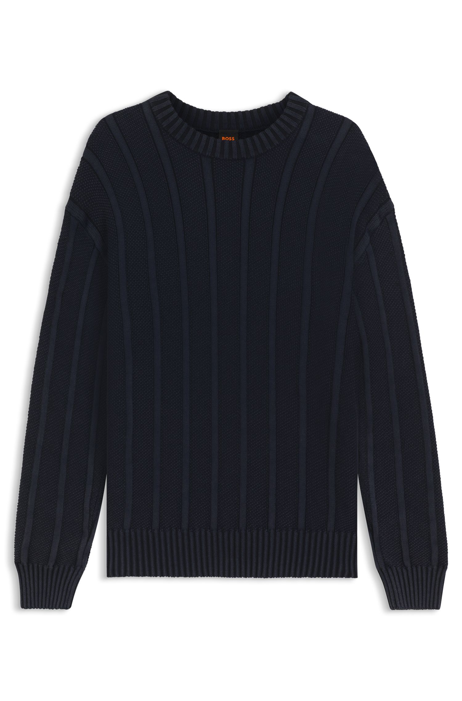 【BOSS博斯】罗纹和 Ricecorn 结构棉质毛衣