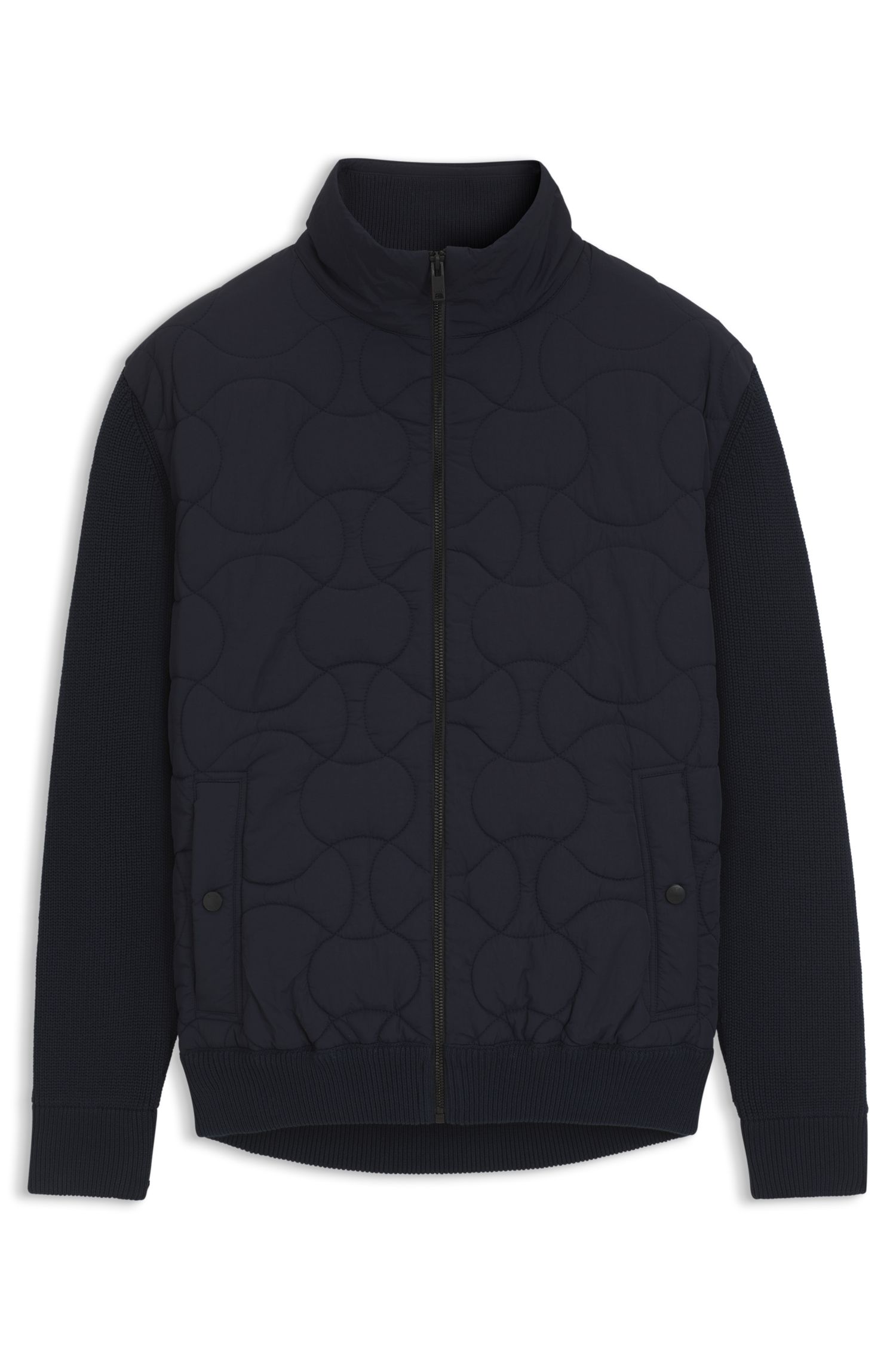 【BOSS博斯】棉质混纺衣袖和背面夹棉夹克