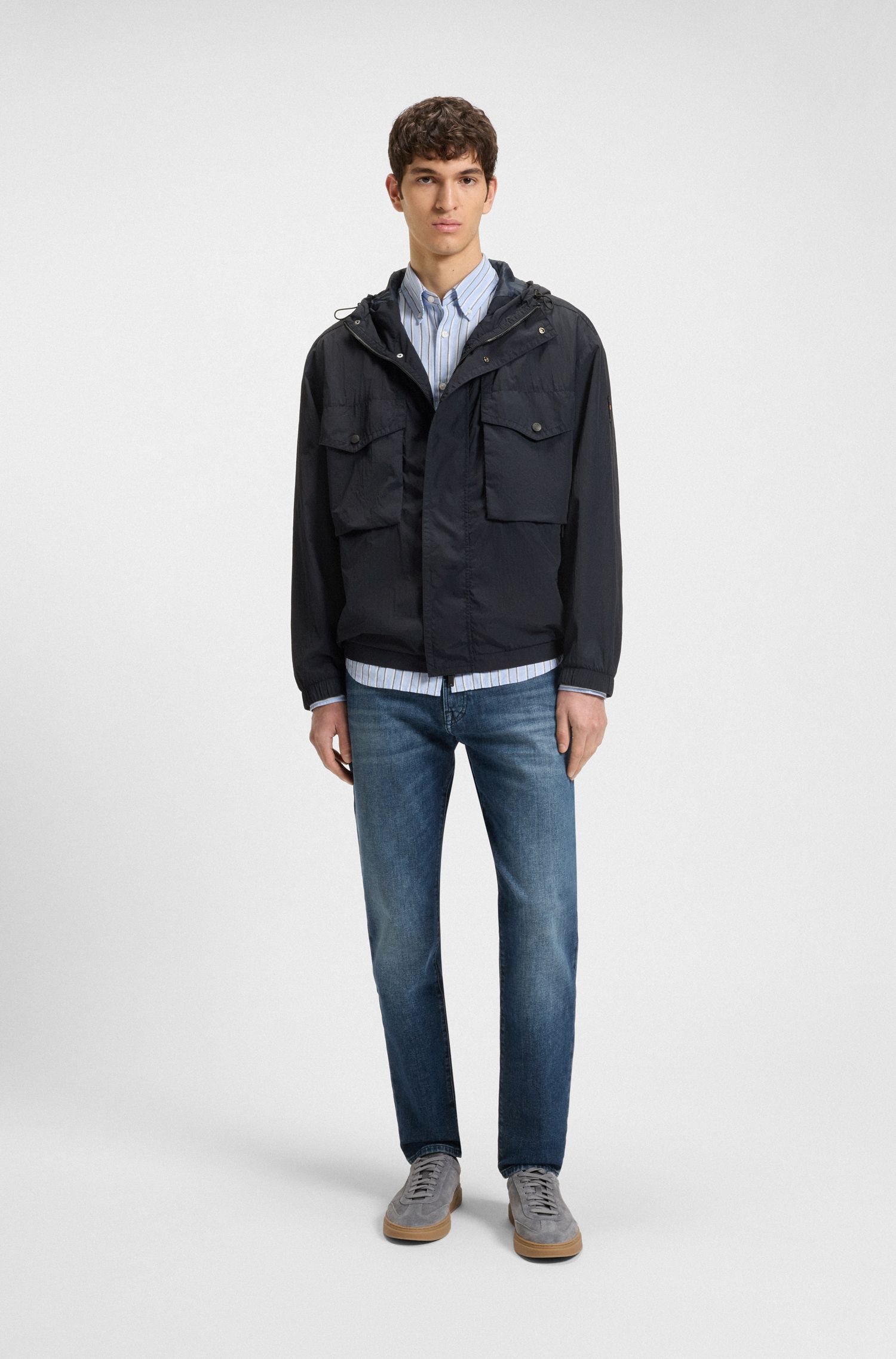 【BOSS博斯】配有帽檐的夹克