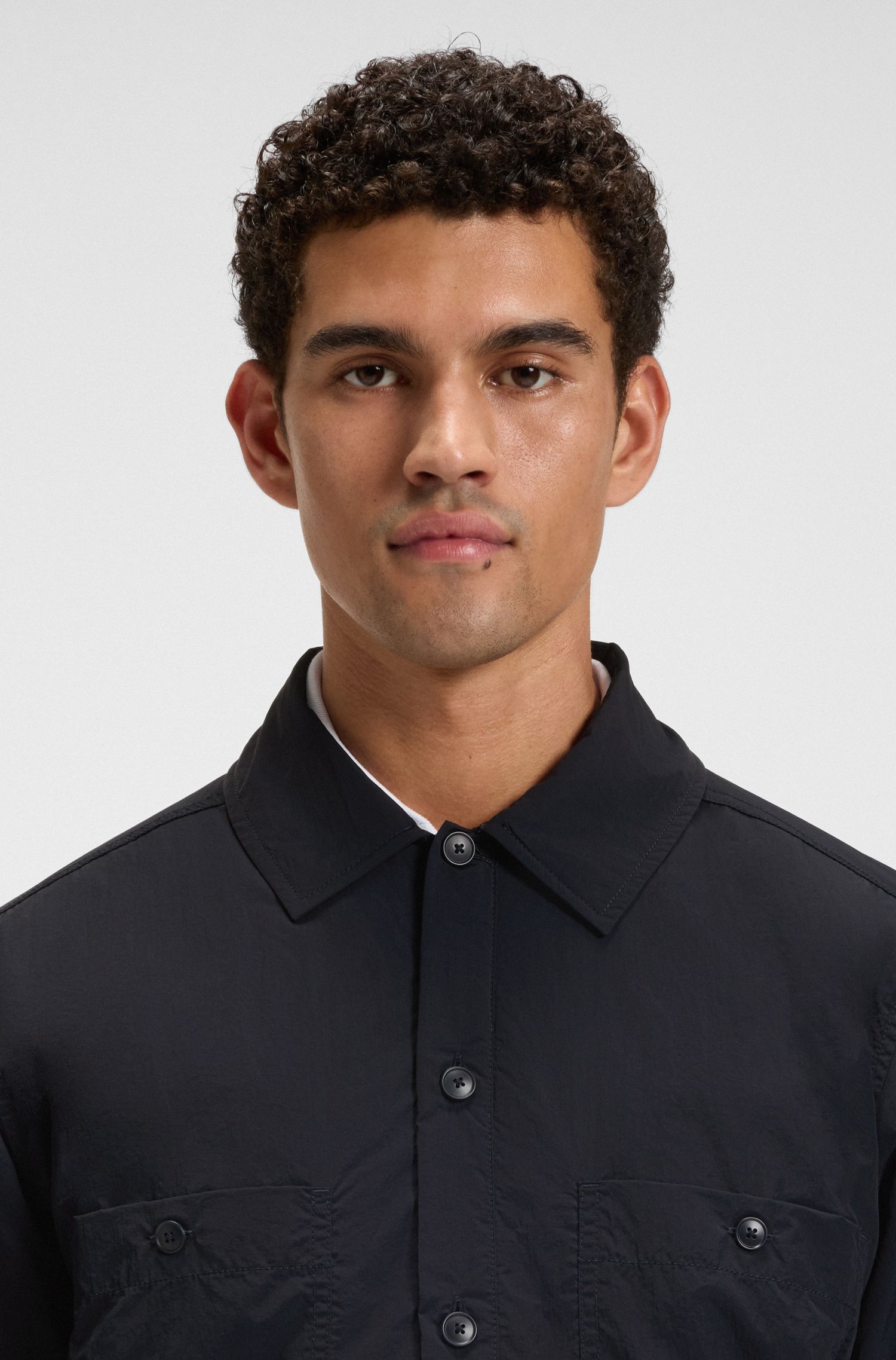 【BOSS博斯】夹棉宽松外套衬衫