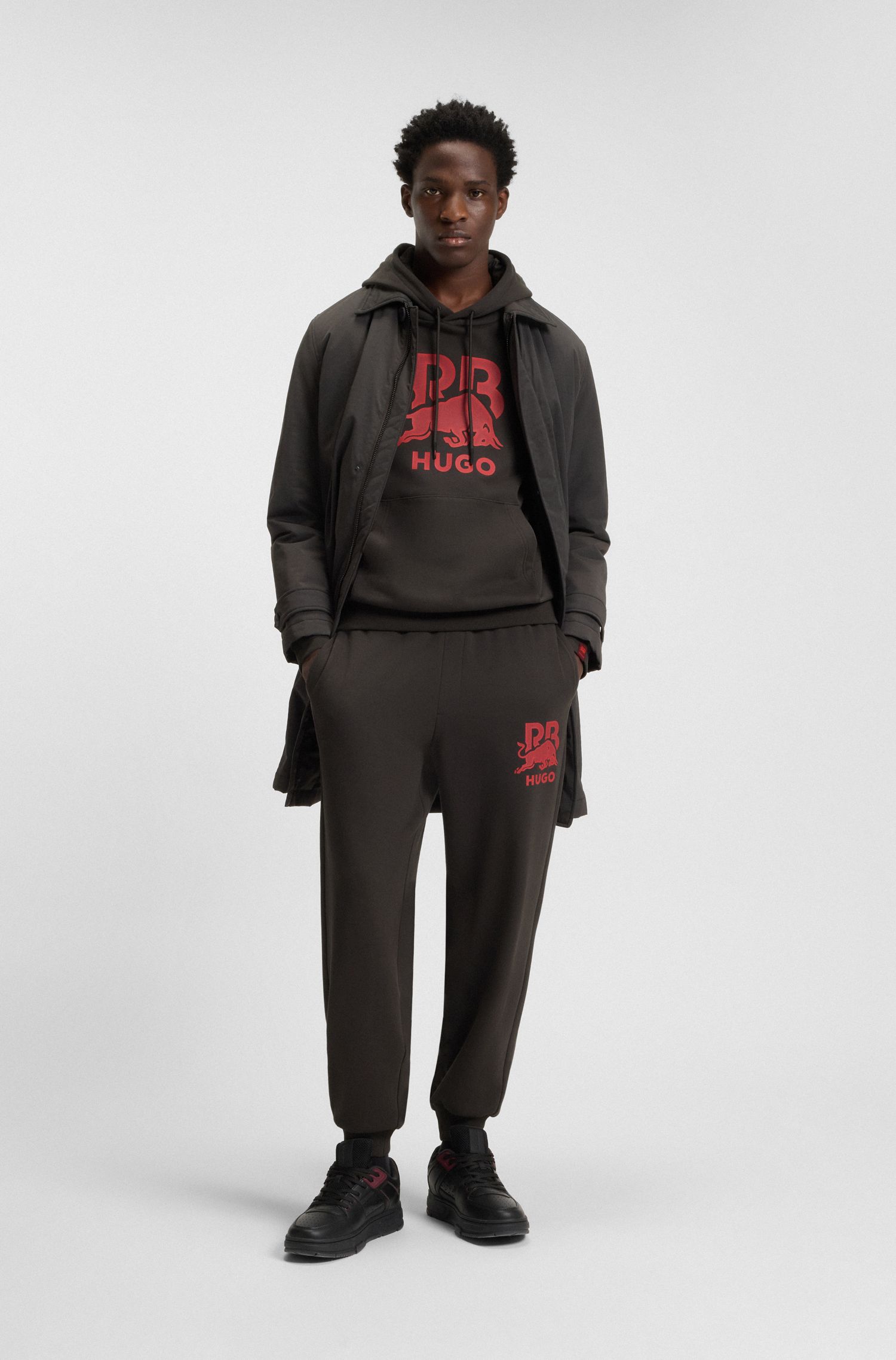 HUGO x RB 牛棉质毛圈布连帽衫