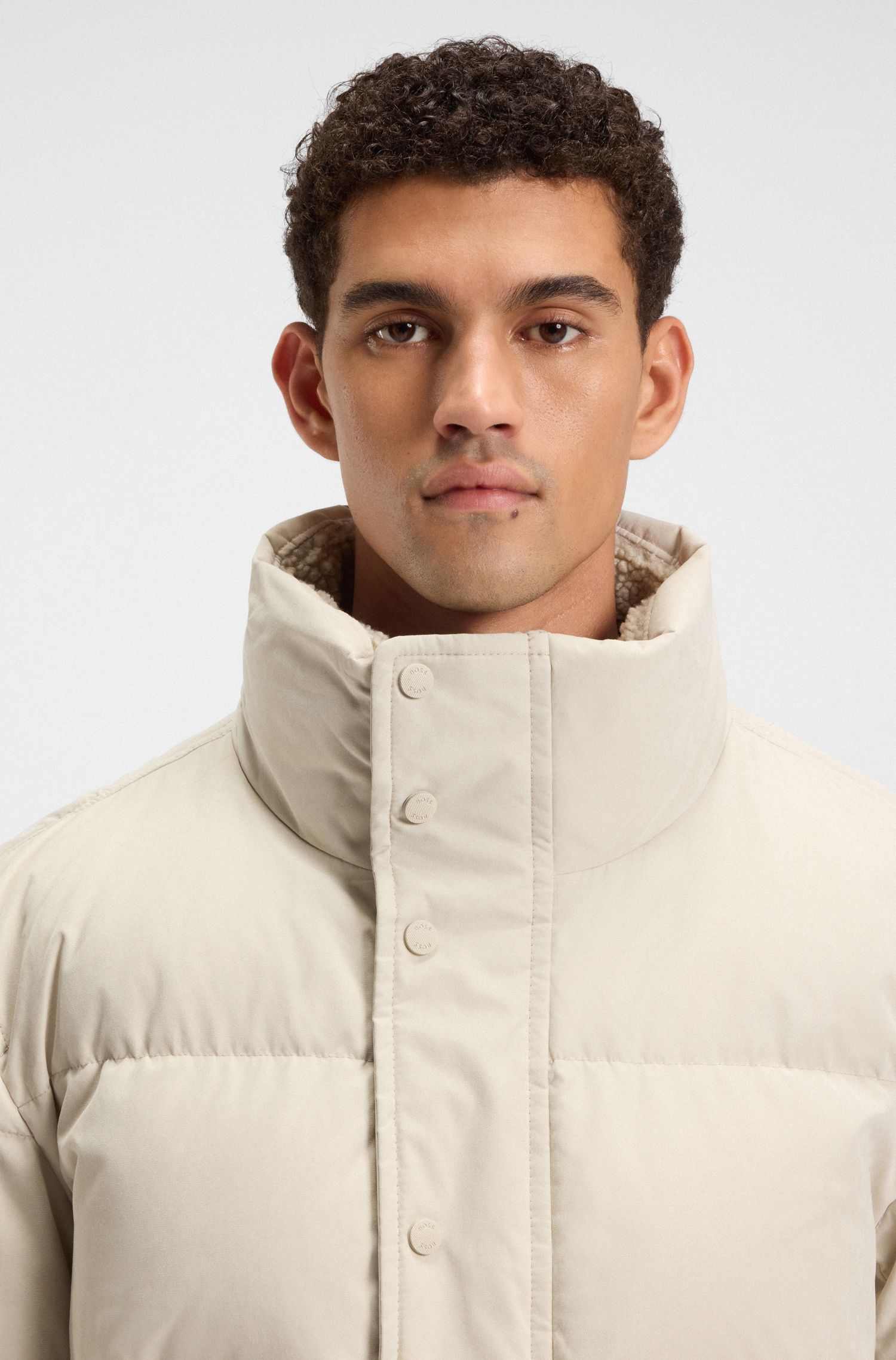 【BOSS博斯】泰迪绒衣领内侧宽松夹克