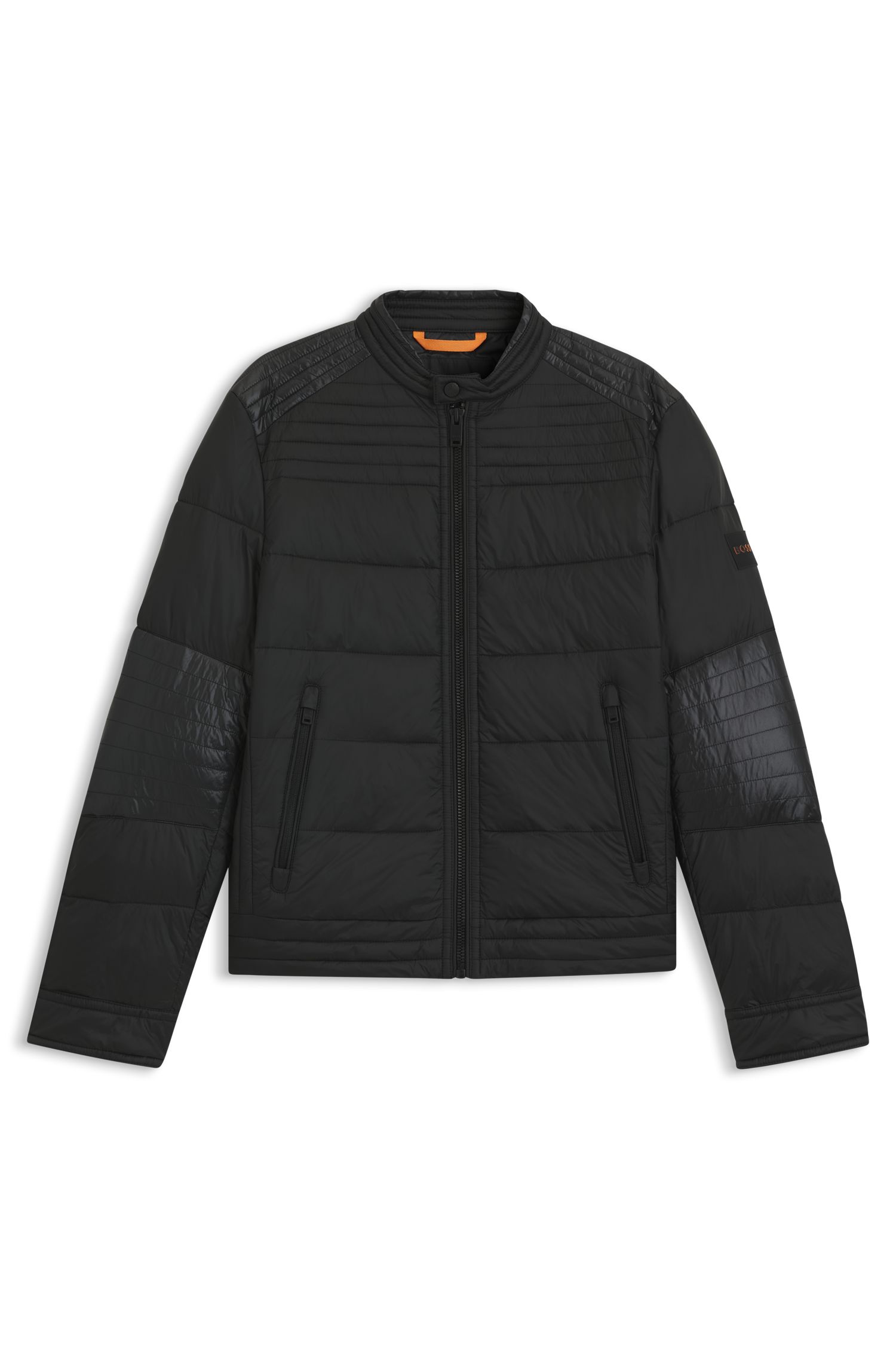 【BOSS博斯】混合绗缝机车风夹棉夹克