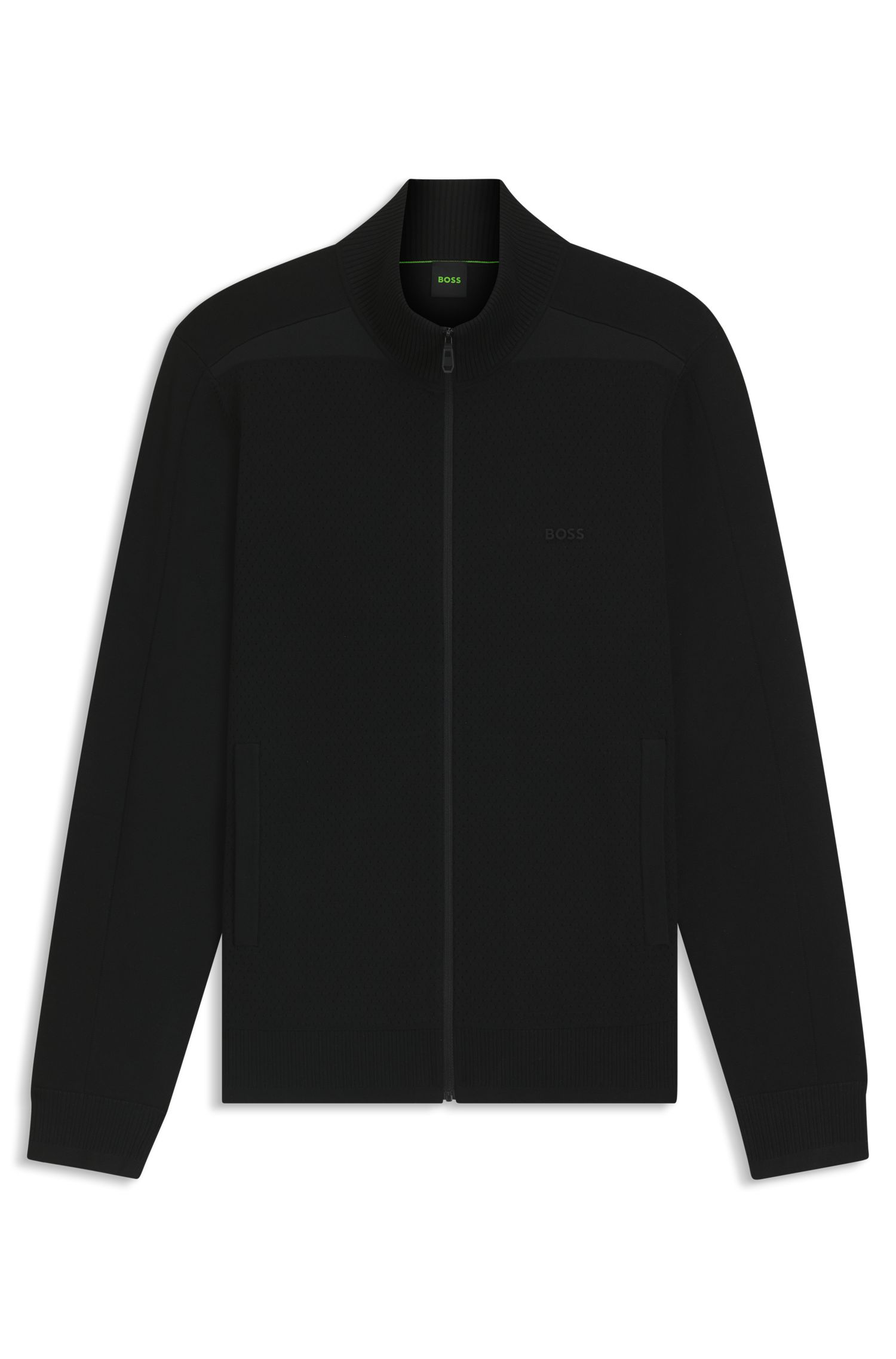 【BOSS博斯】正面纹理弹力面料针织开衫