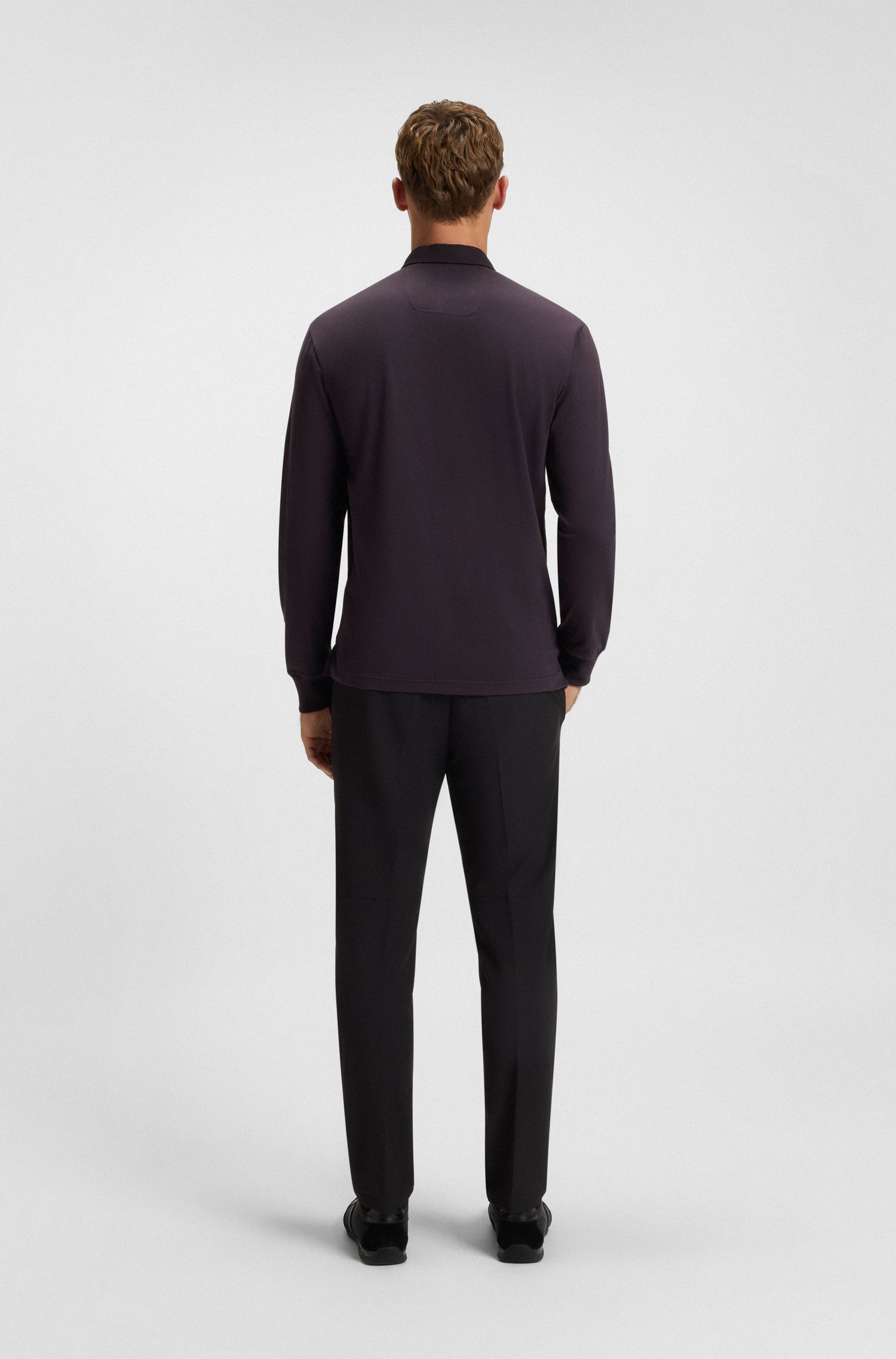 【BOSS博斯】徽标艺术图案弹力棉质 Polo 衫