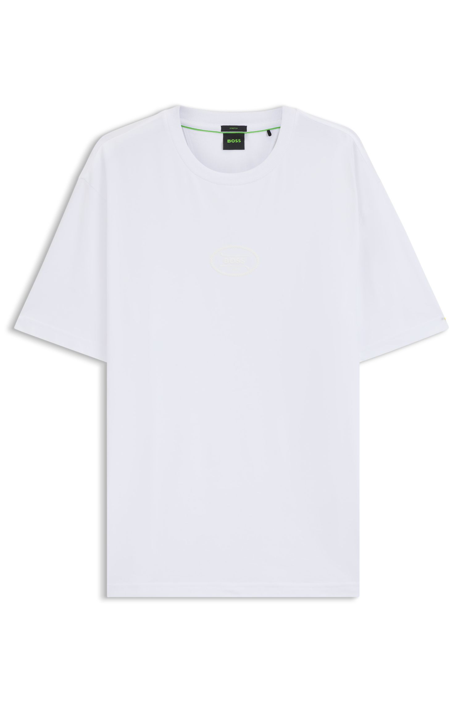 【BOSS博斯】同色系徽标艺术图案弹力棉 T 恤