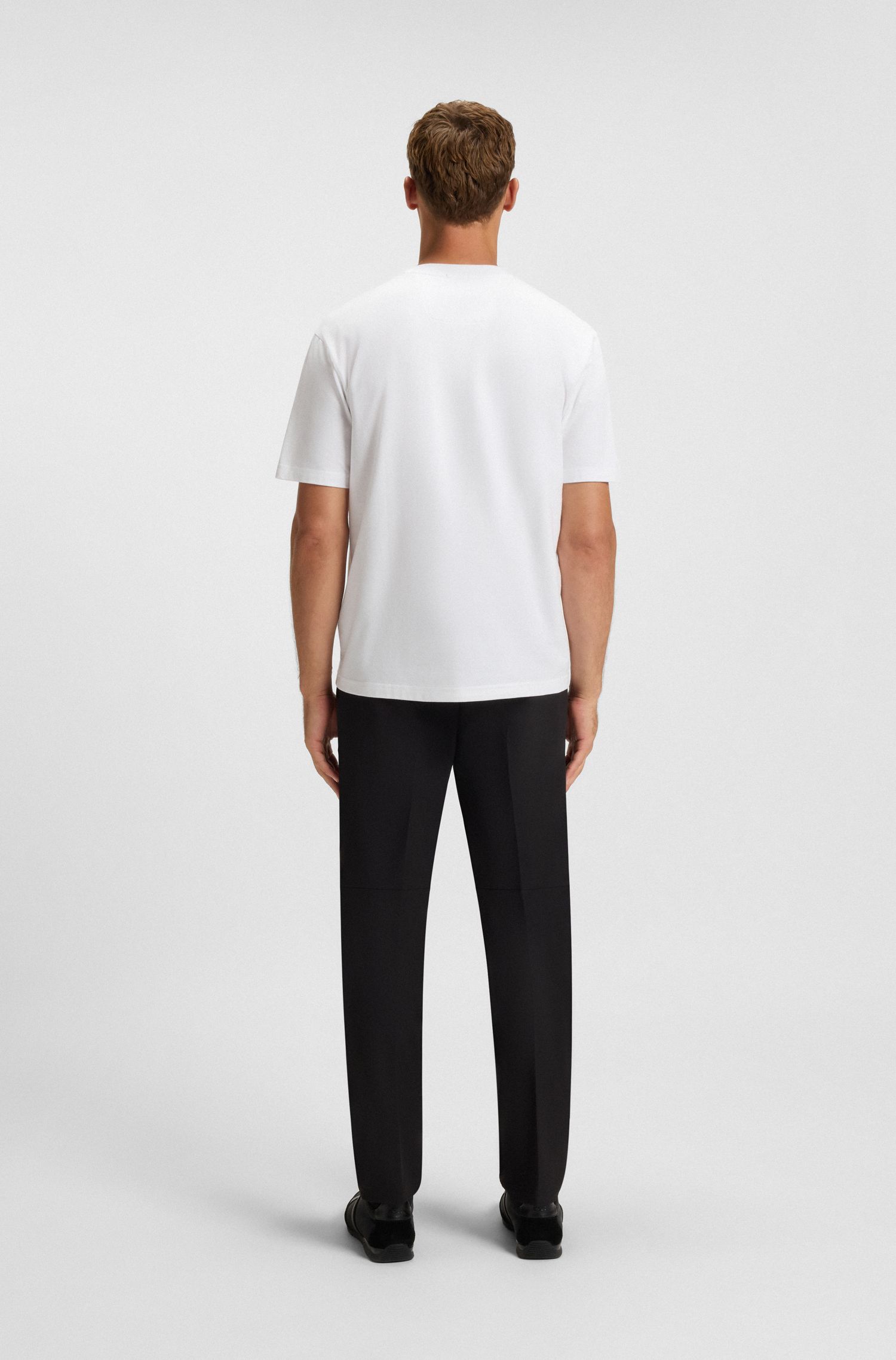 【BOSS博斯】同色系徽标艺术图案弹力棉 T 恤