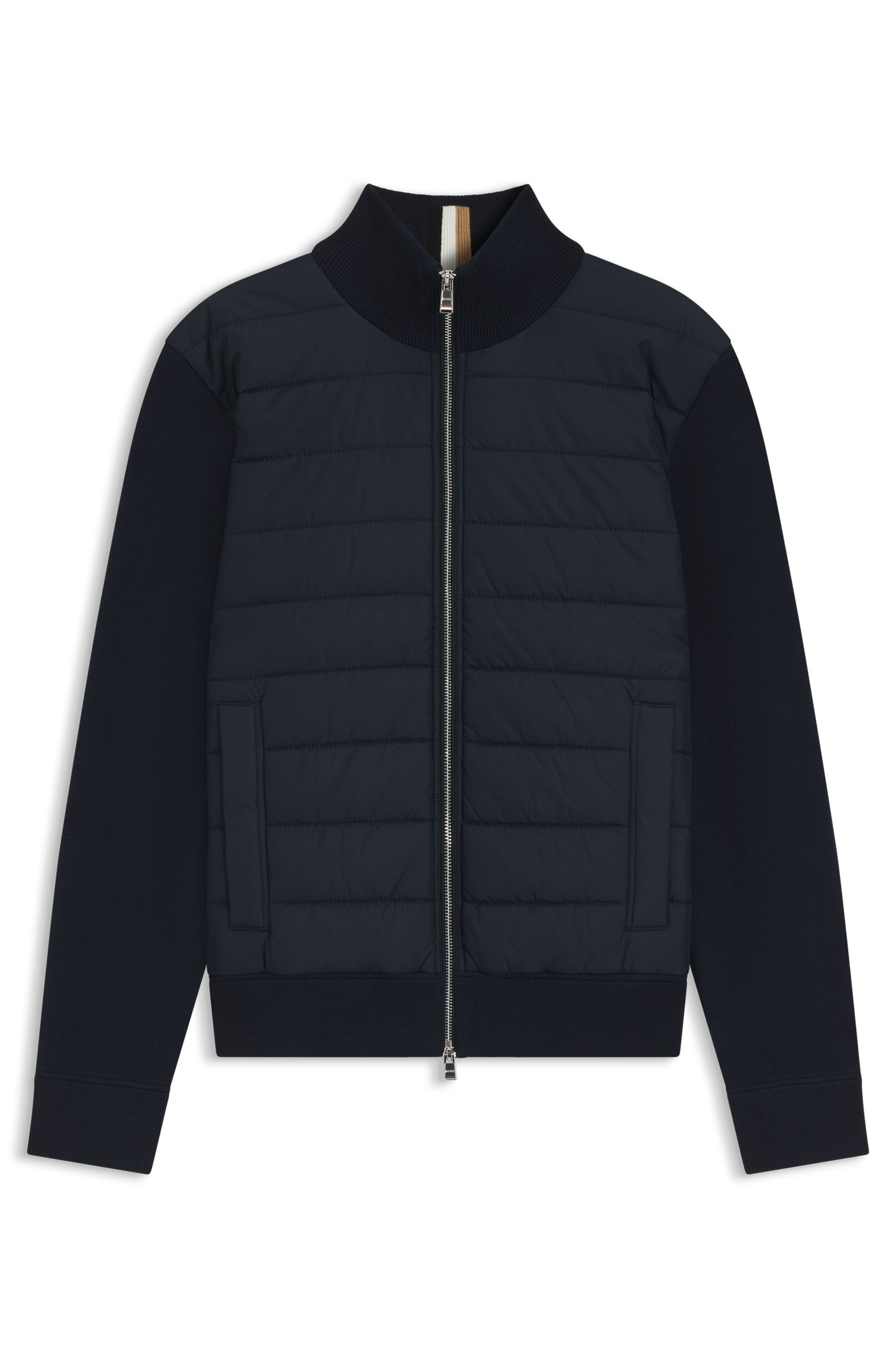 【BOSS博斯】正面夹棉设计混合材质夹克