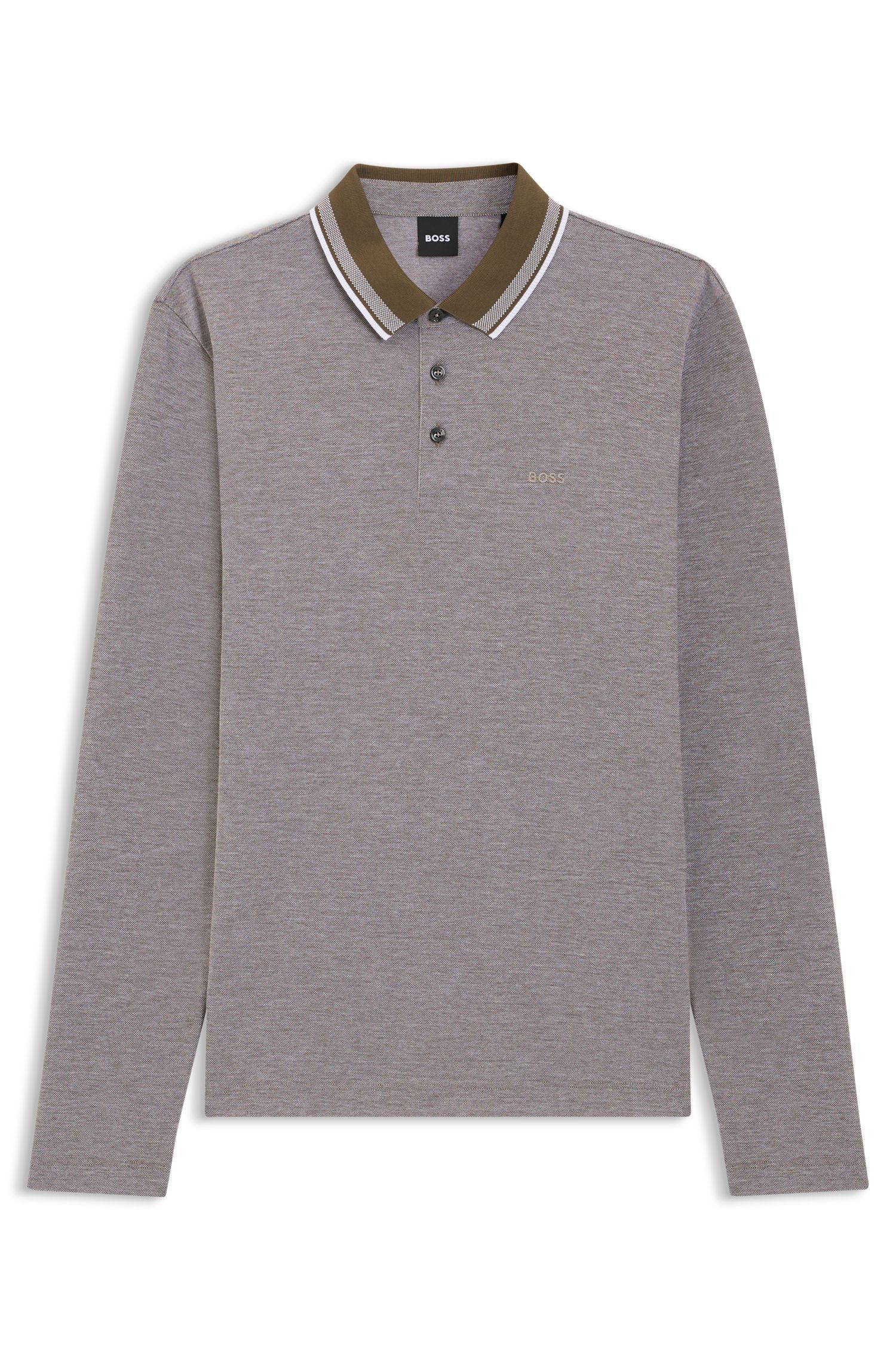 【BOSS博斯】徽标细节棉质珠地布 Polo 衫
