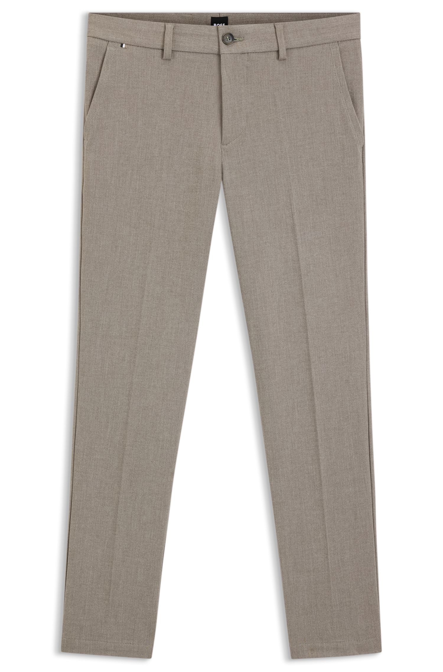 【BOSS博斯】人字纹拉绒面料修身裤