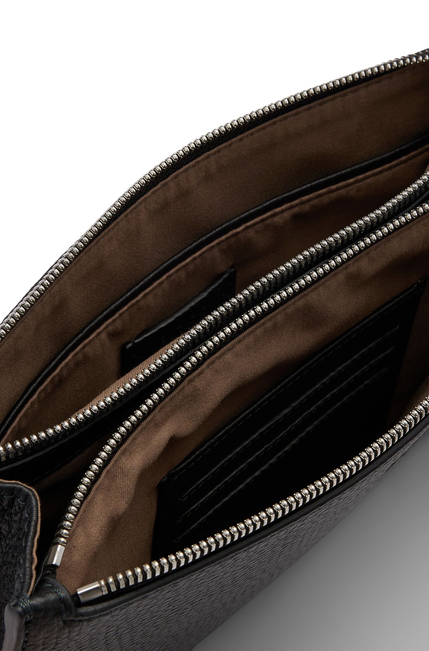 【BOSS博斯】徽标压花意大利皮革公文包