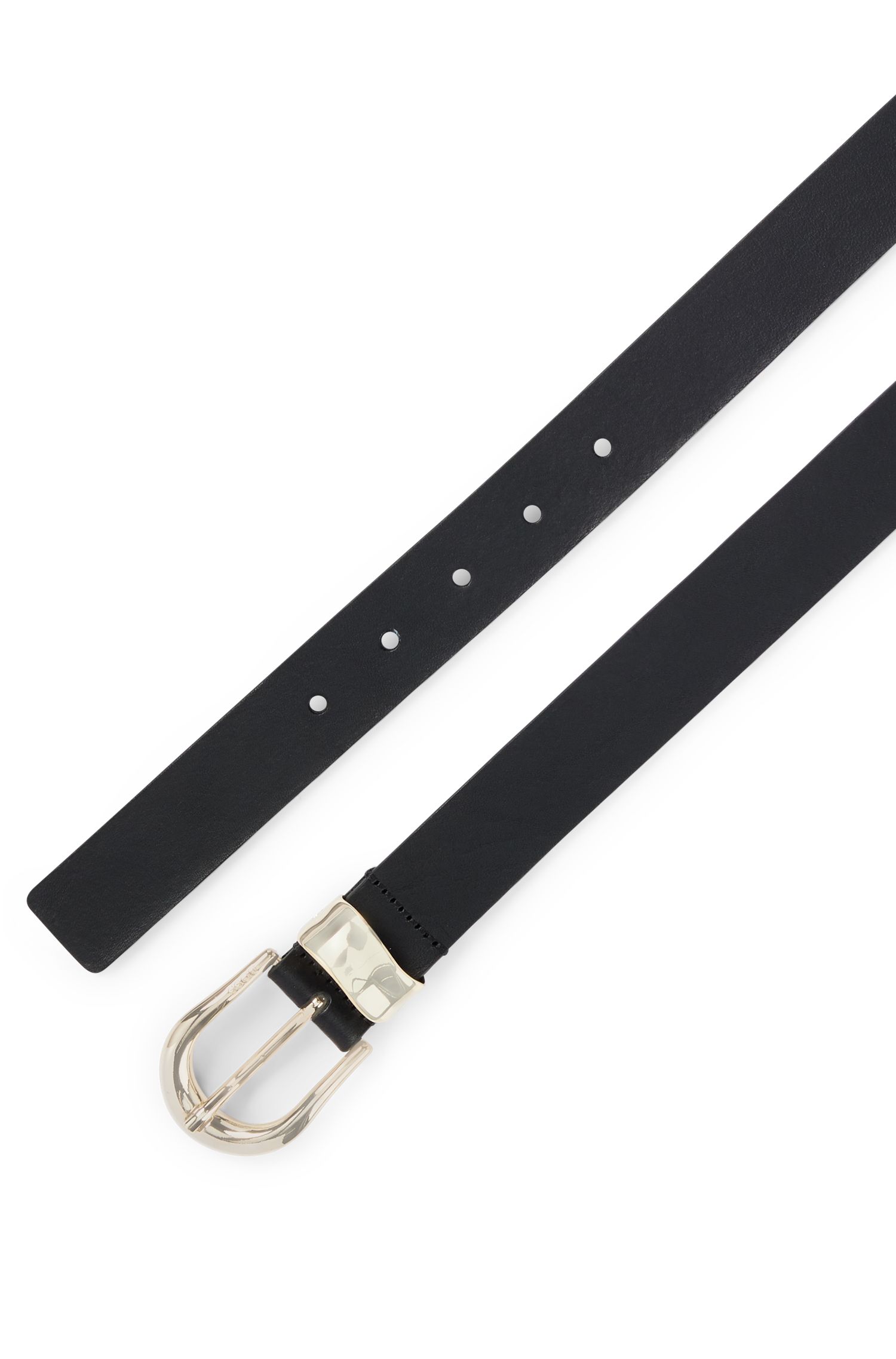 【BOSS博斯】金色搭扣和扣环意大利皮革腰带