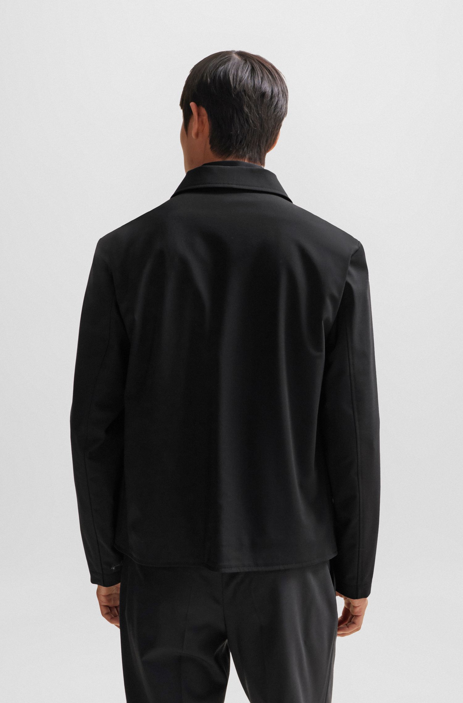 【BOSS博斯】弹力羊毛混纺修身夹克