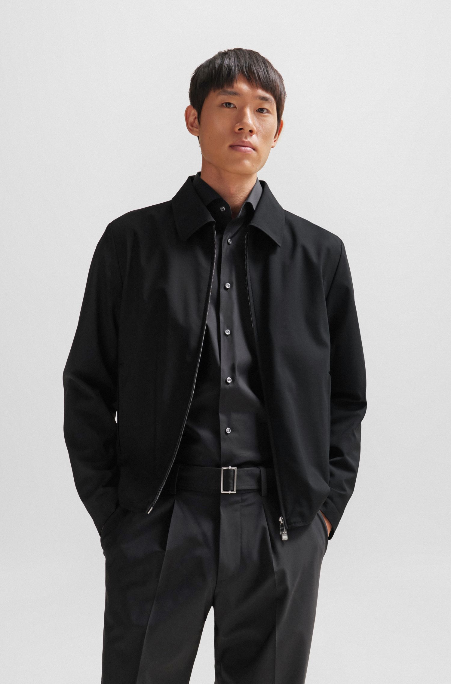 【BOSS博斯】弹力羊毛混纺修身夹克