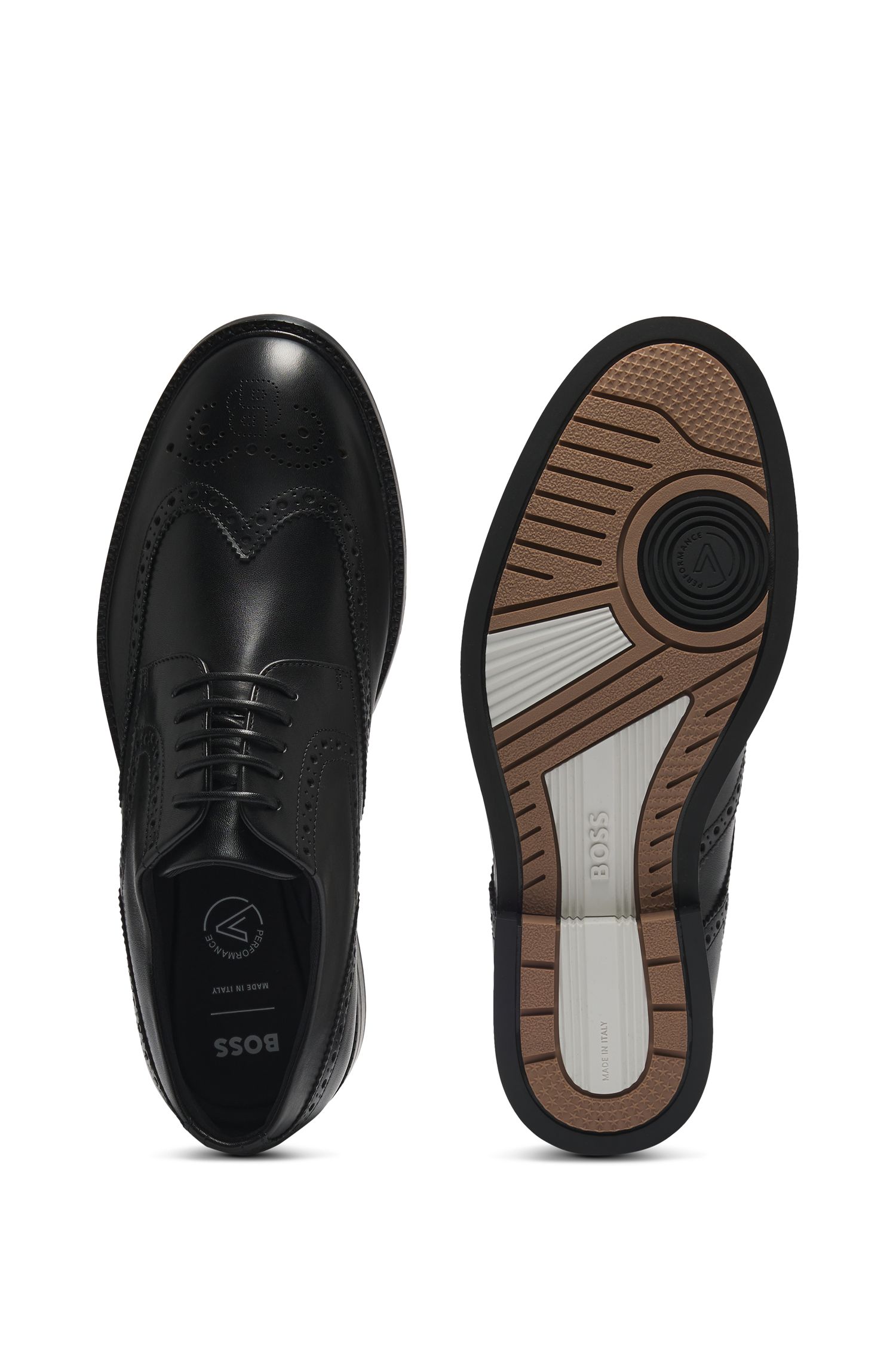 【BOSS博斯】Dressletic 鞋底意大利制造皮革德比鞋