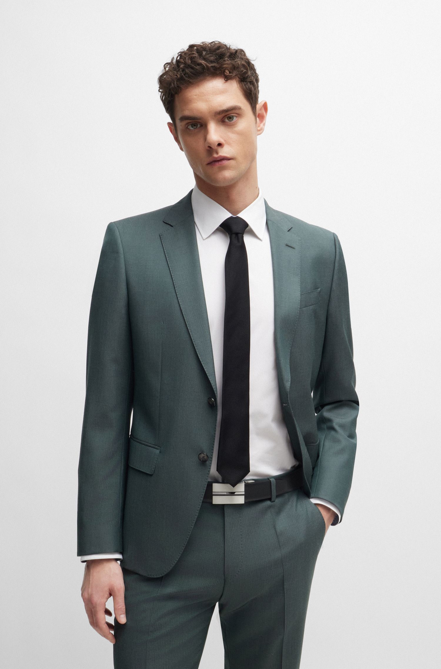 【BOSS博斯】针扣加牌扣双面皮革腰带