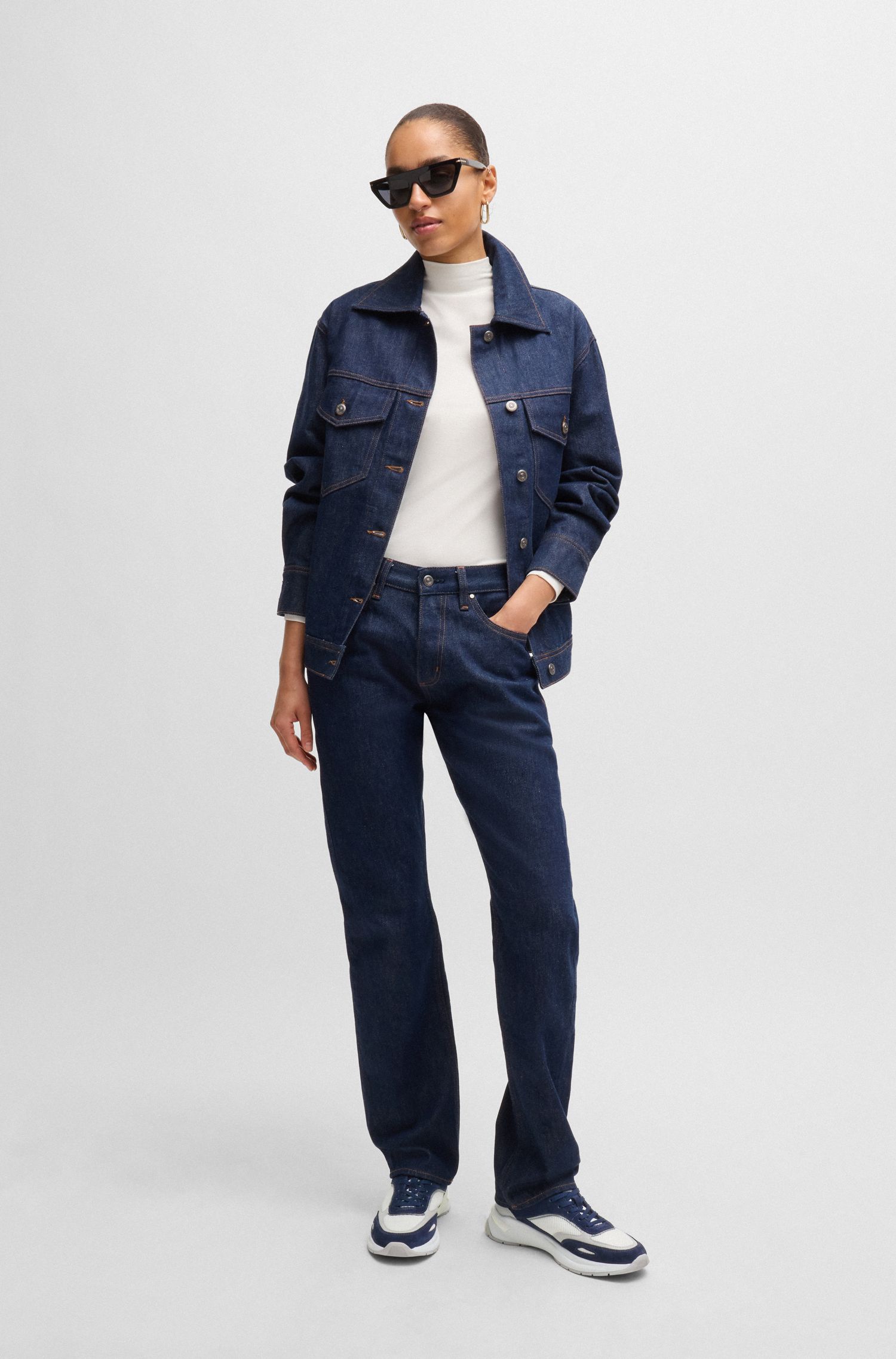 【BOSS博斯】加网面混合材质运动鞋