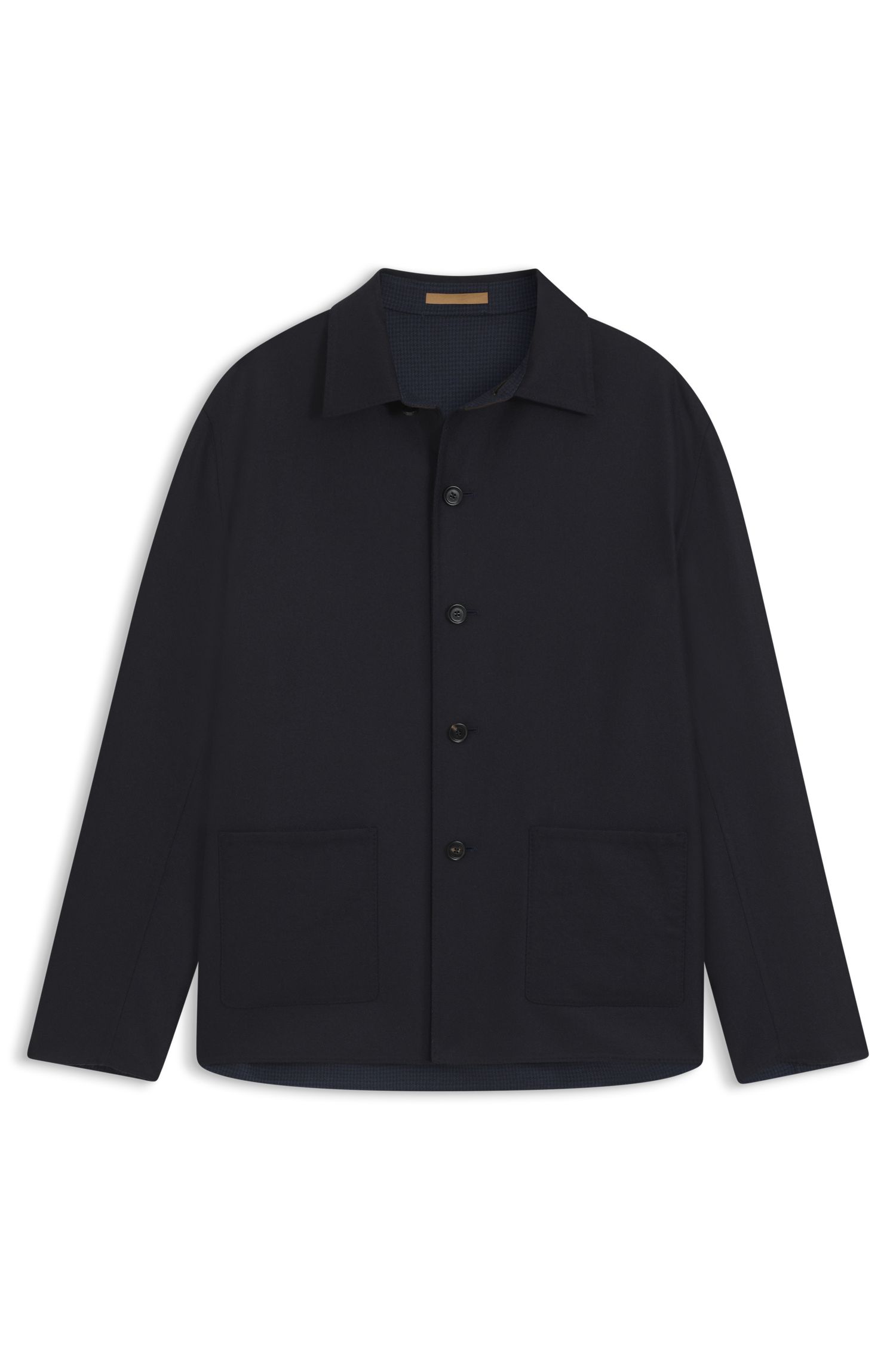 【BOSS博斯】羊毛和真丝混纺常规版型夹克