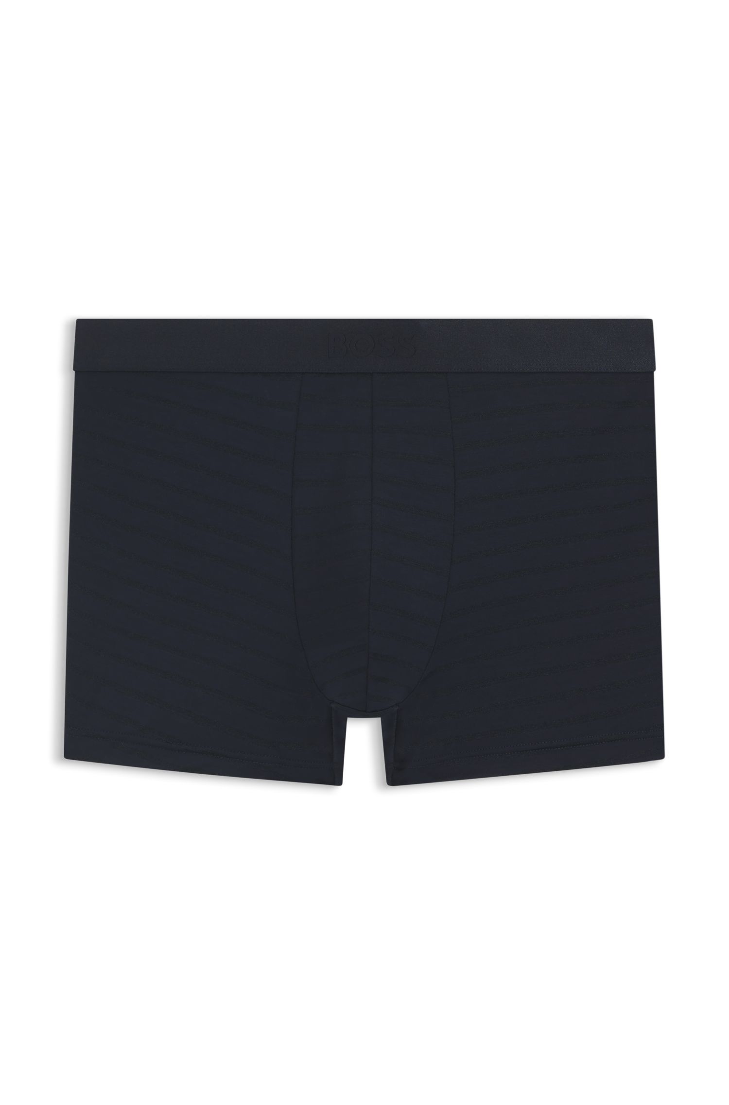 【BOSS博斯】弹力莫代尔混纺亮光条纹平角内裤