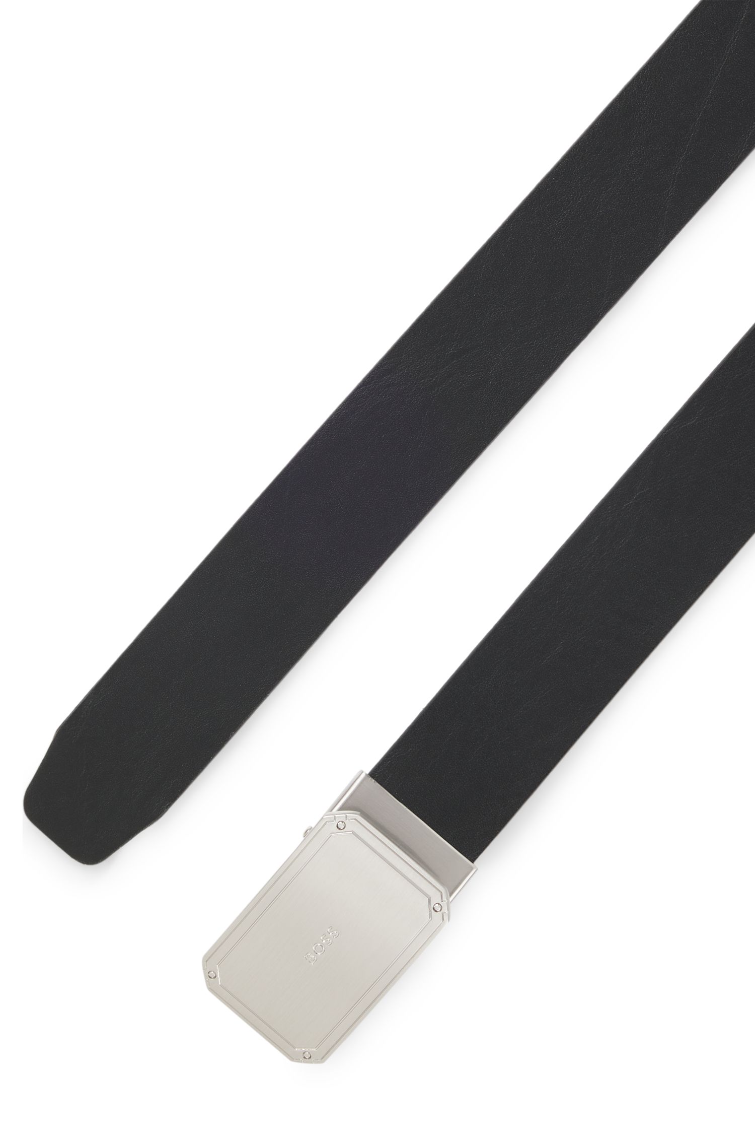 【BOSS博斯】意大利皮革标识牌扣腰带