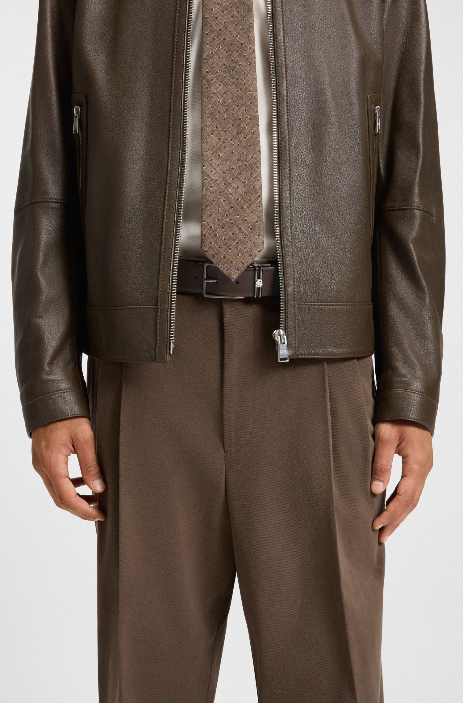 【BOSS博斯】意大利皮革双面腰带