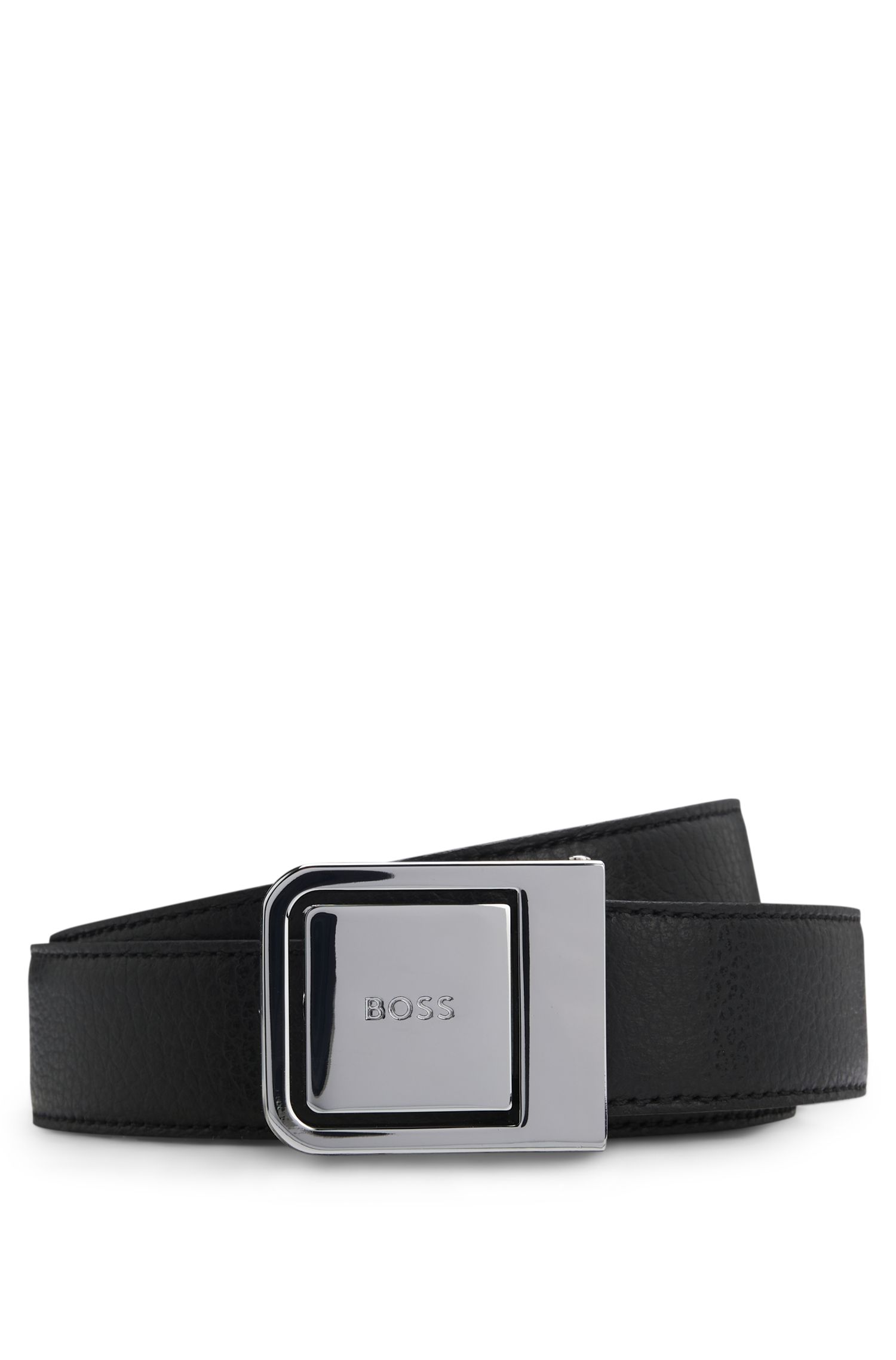 【BOSS博斯】针扣加牌扣双面意大利皮革腰带