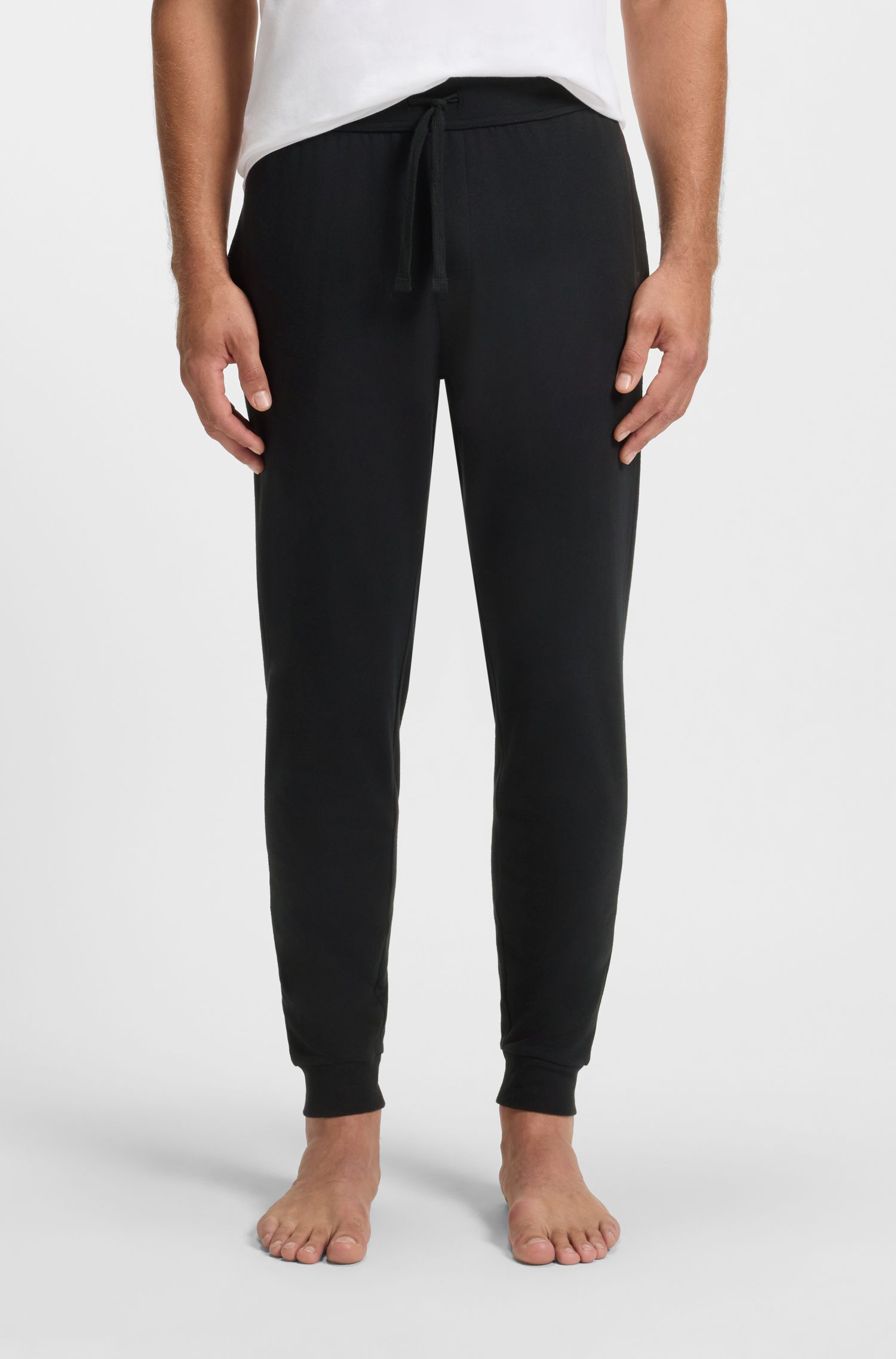 【BOSS博斯】徽标印花棉质毛圈布运动裤