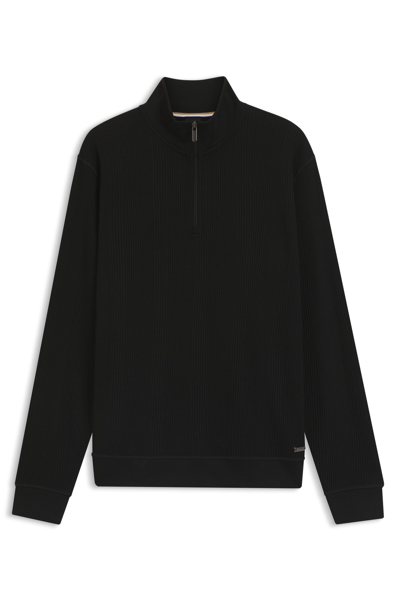 【BOSS博斯】棉质混纺拉链领运动衫