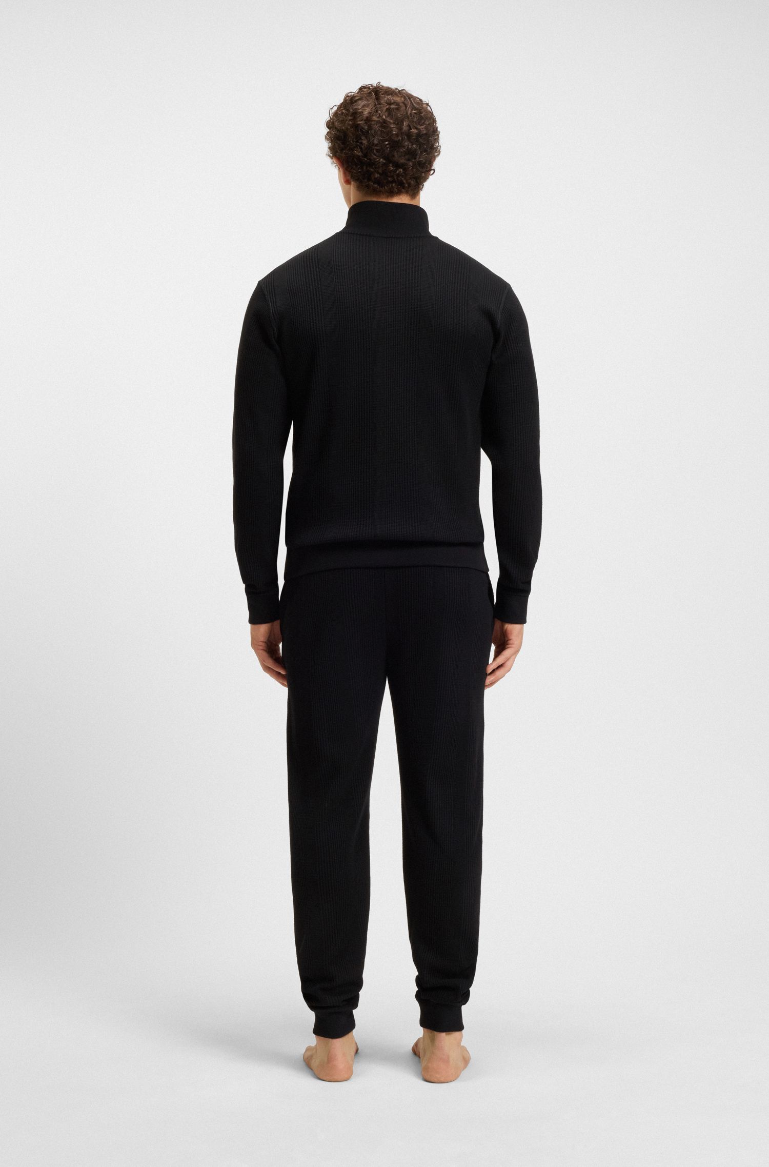 【BOSS博斯】棉质混纺拉链领运动衫