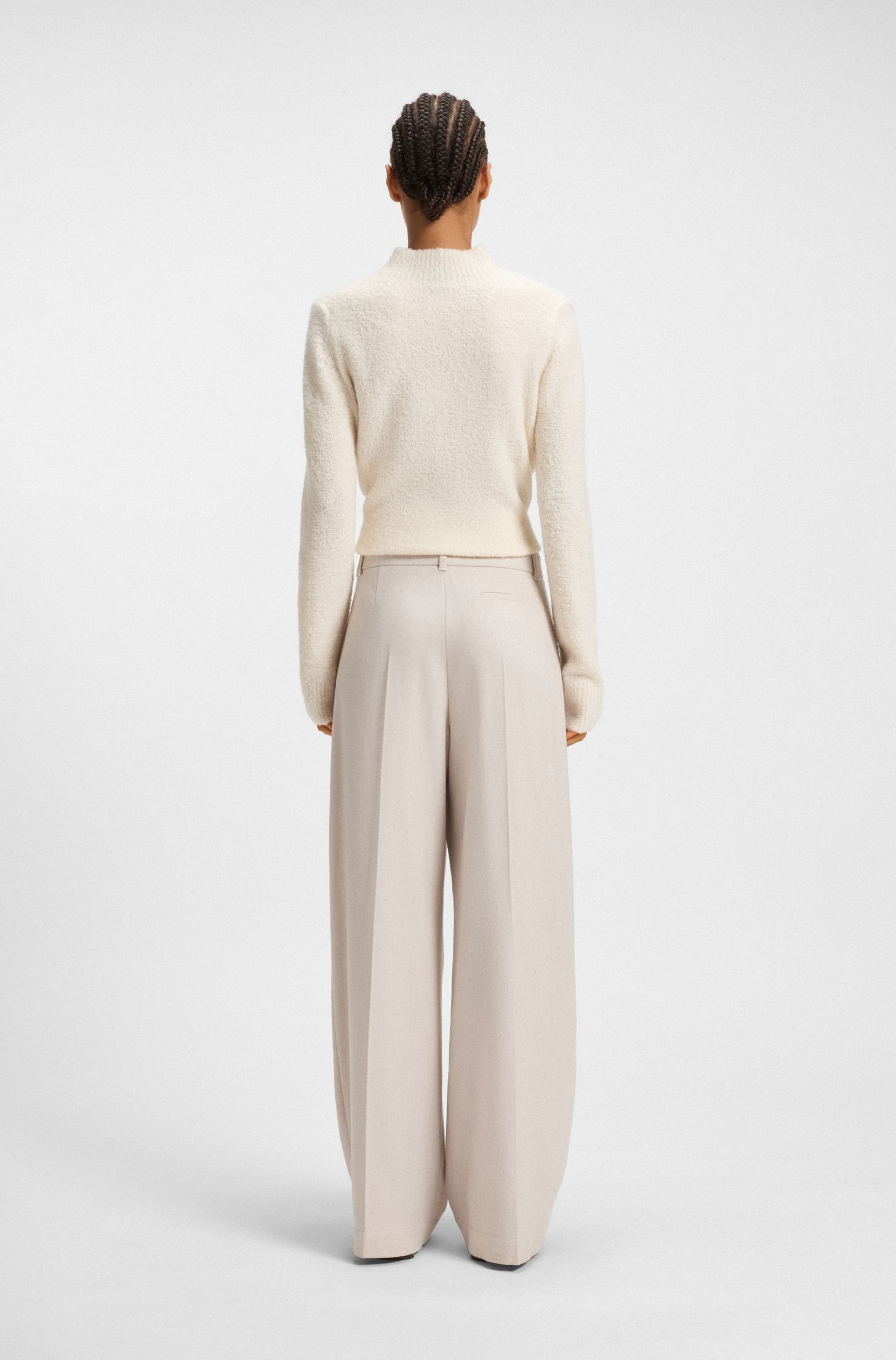 【BOSS博斯】柔软法兰绒常规版型阔腿裤