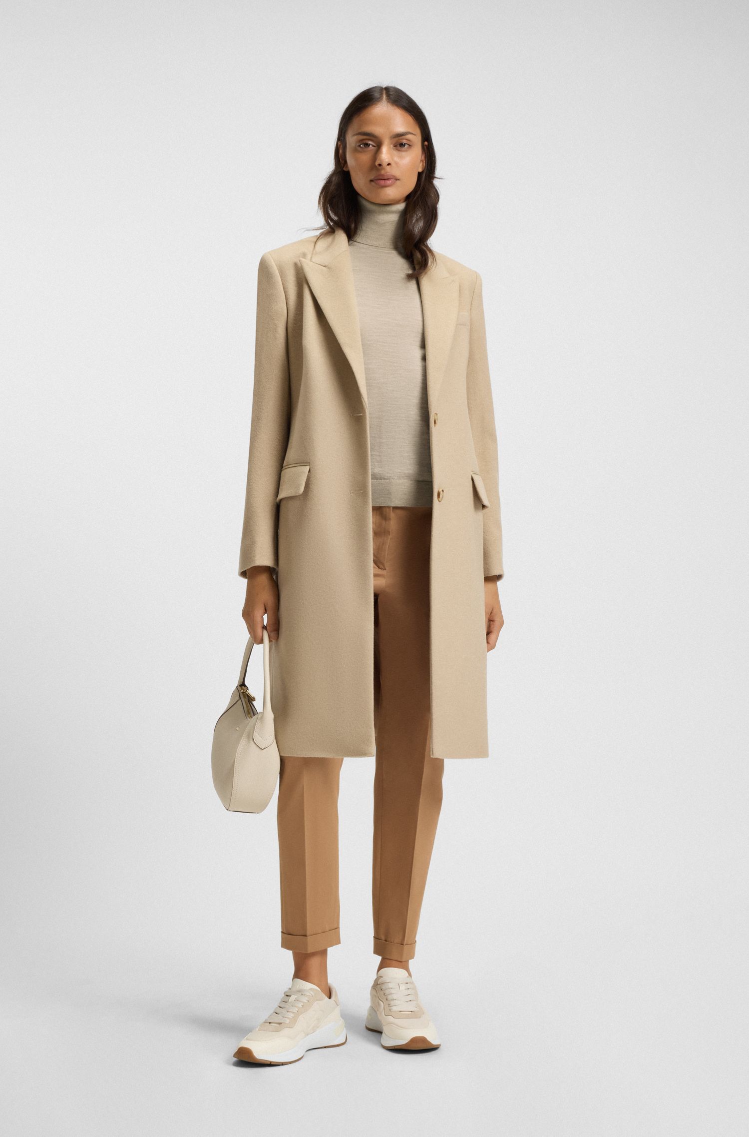 【BOSS博斯】美利奴羊毛高翻领毛衣