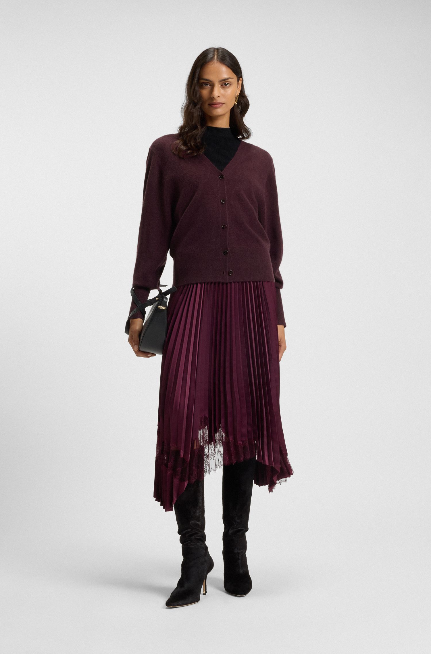 【BOSS博斯】休闲版型羊绒开襟衫