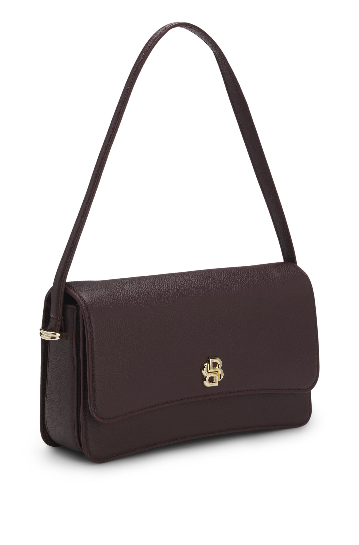 【BOSS博斯】双 B 交织字母皮革单肩包