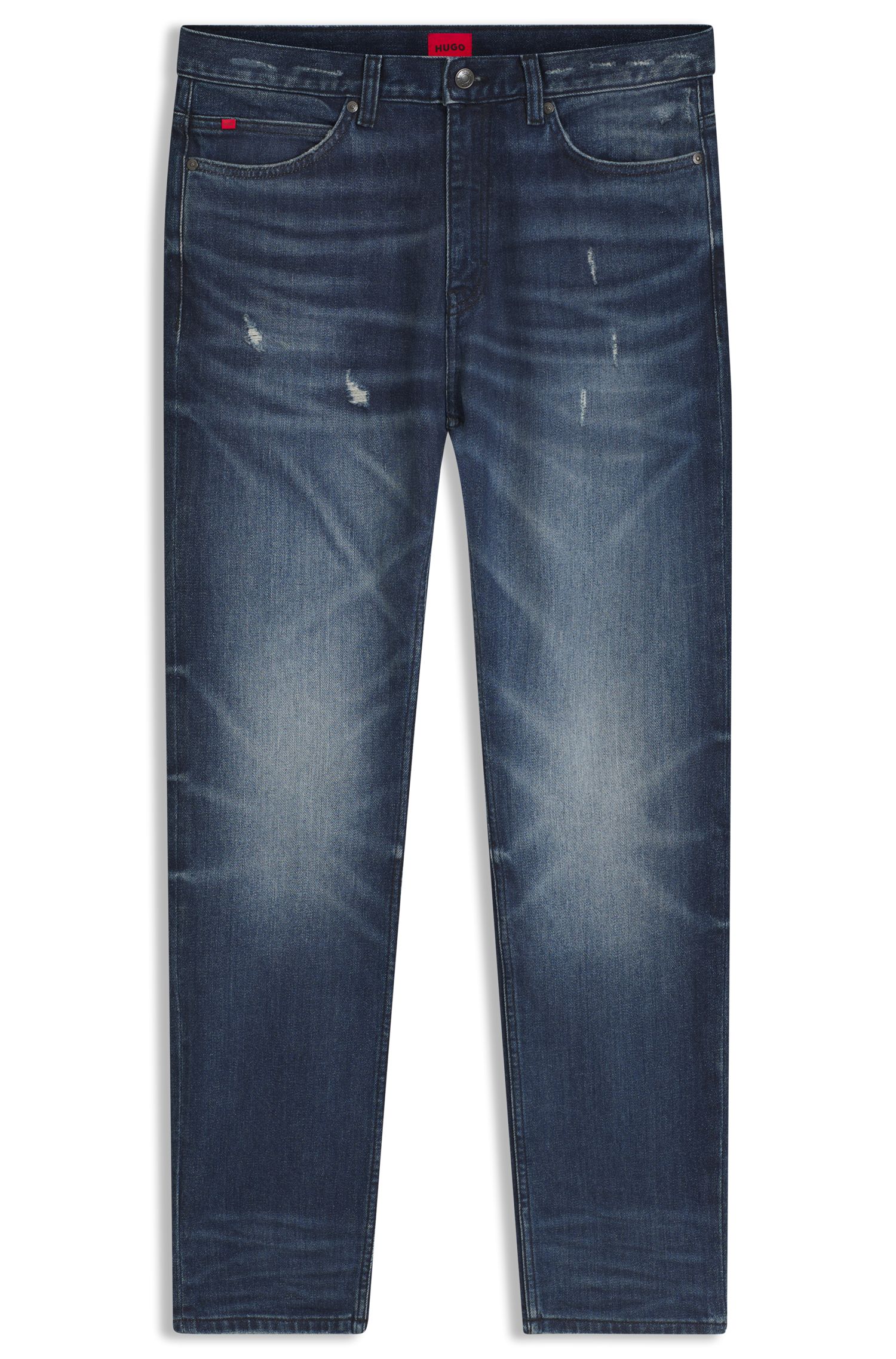 【HUGO雨果】蓝色复古水洗修身牛仔裤