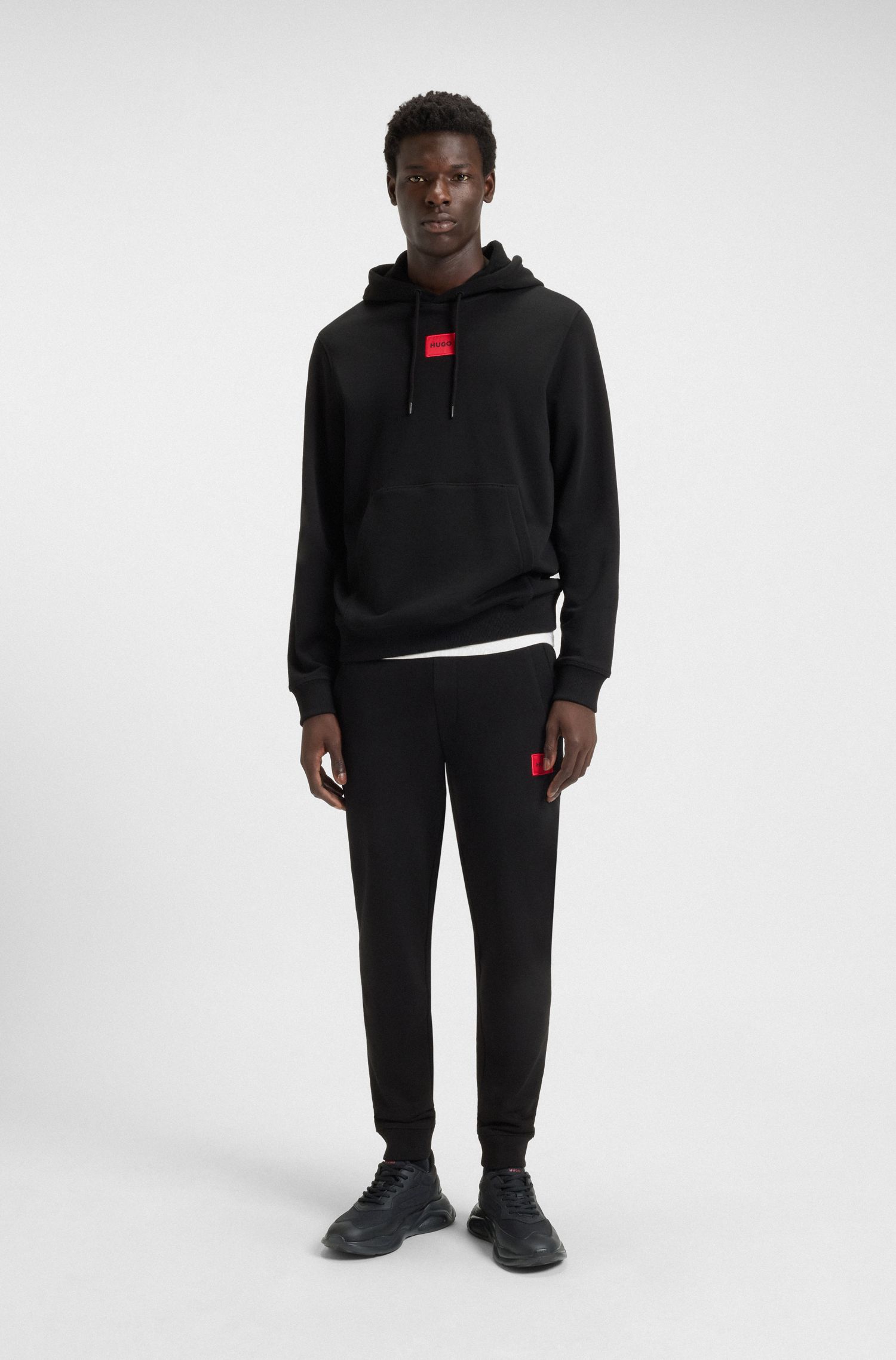 【HUGO雨果】帆布效果面料徽标后跟运动鞋