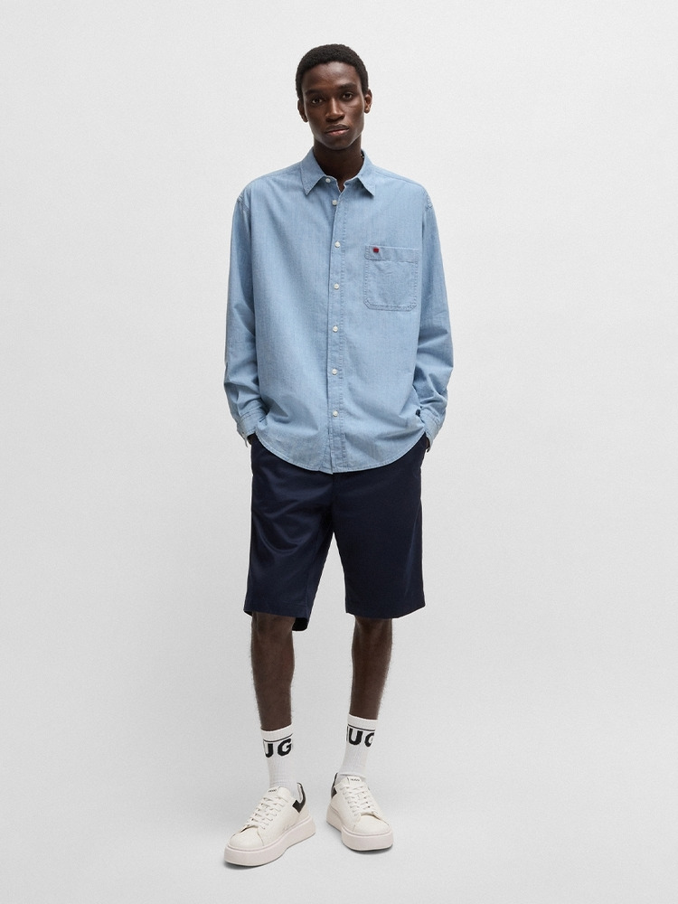 【HUGO雨果】棉质青年布宽松版型外套衬衫