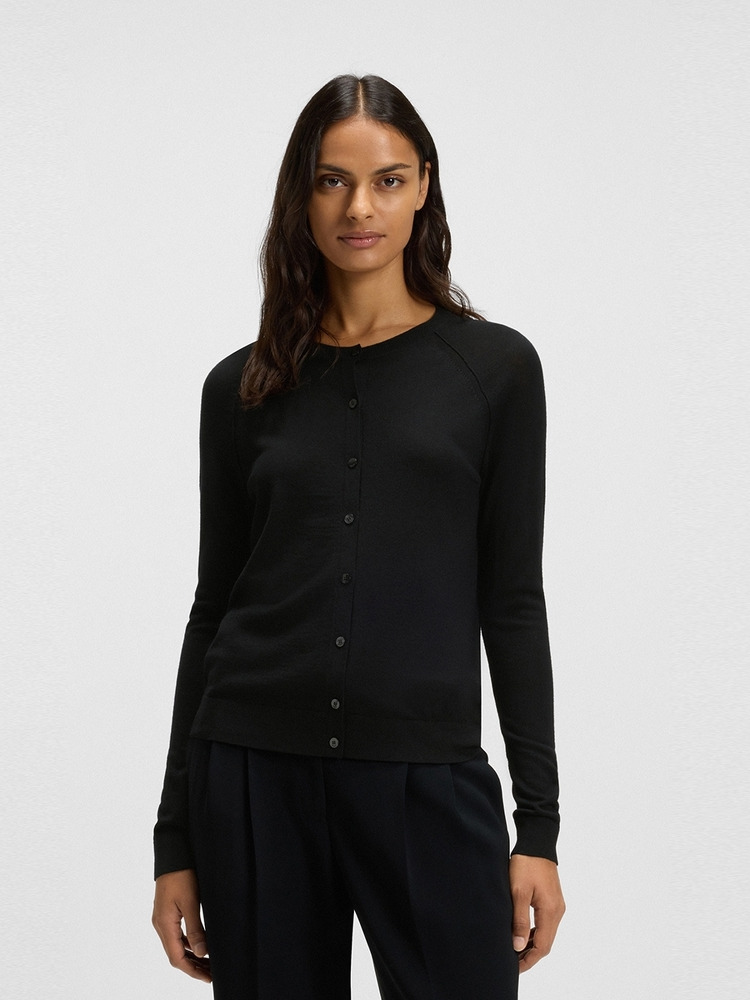 【BOSS博斯】超细美利奴羊毛系扣开衫