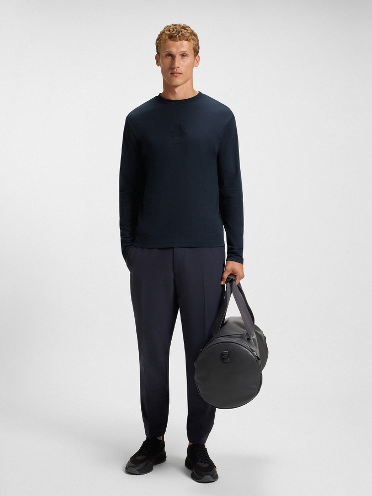 【BOSS博斯】同色系艺术图案棉质双面布 T 恤