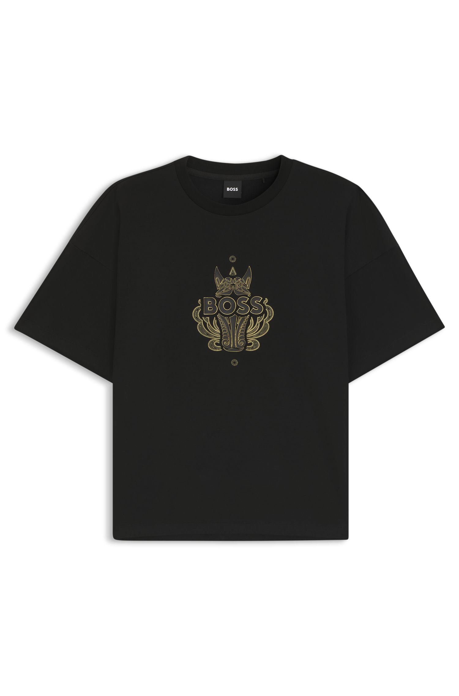 【马年新春系列】徽标艺术图案装饰棉质平纹针织 T 恤