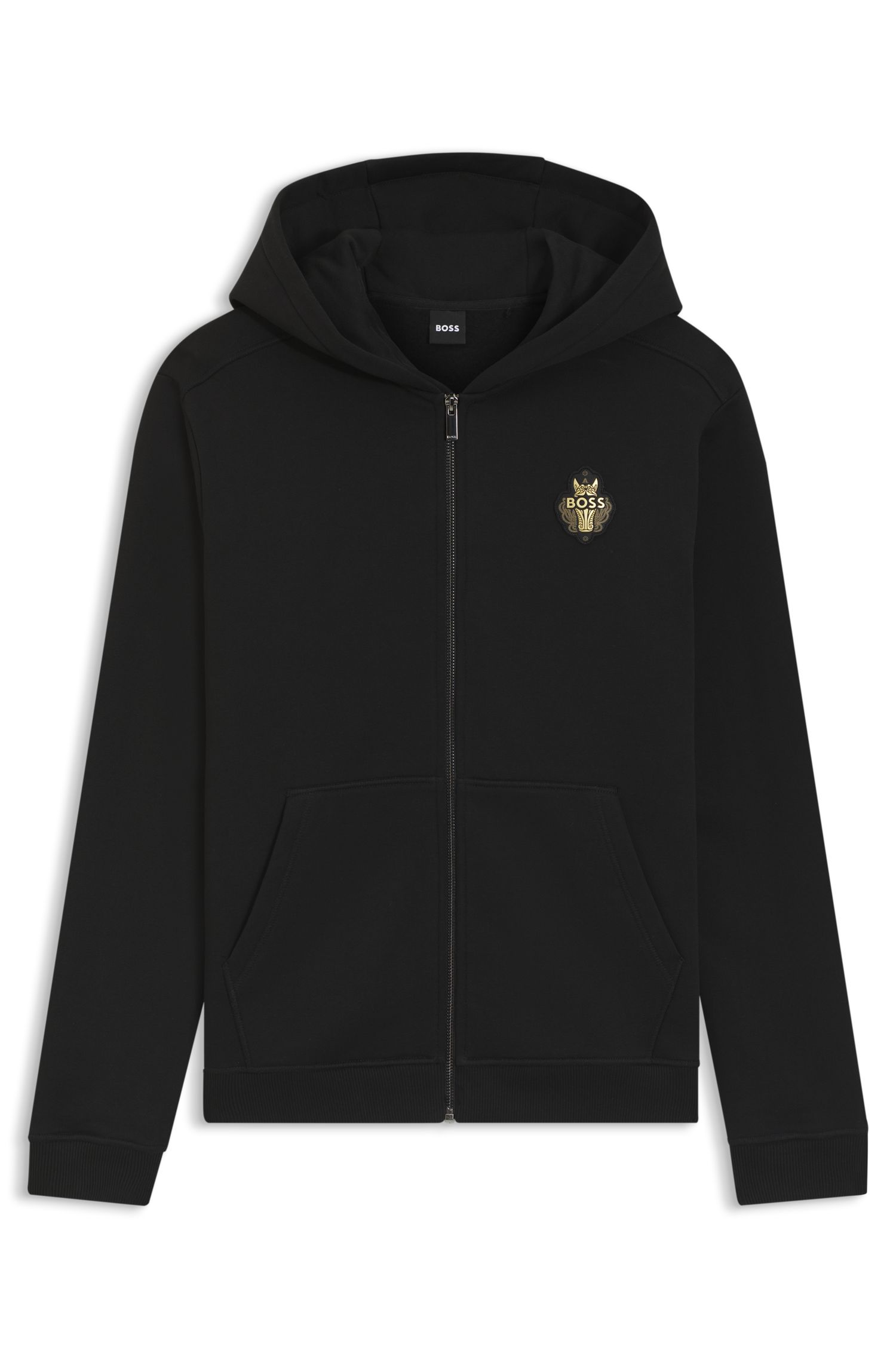 【马年新春系列】徽标艺术图案棉质拉链连帽衫